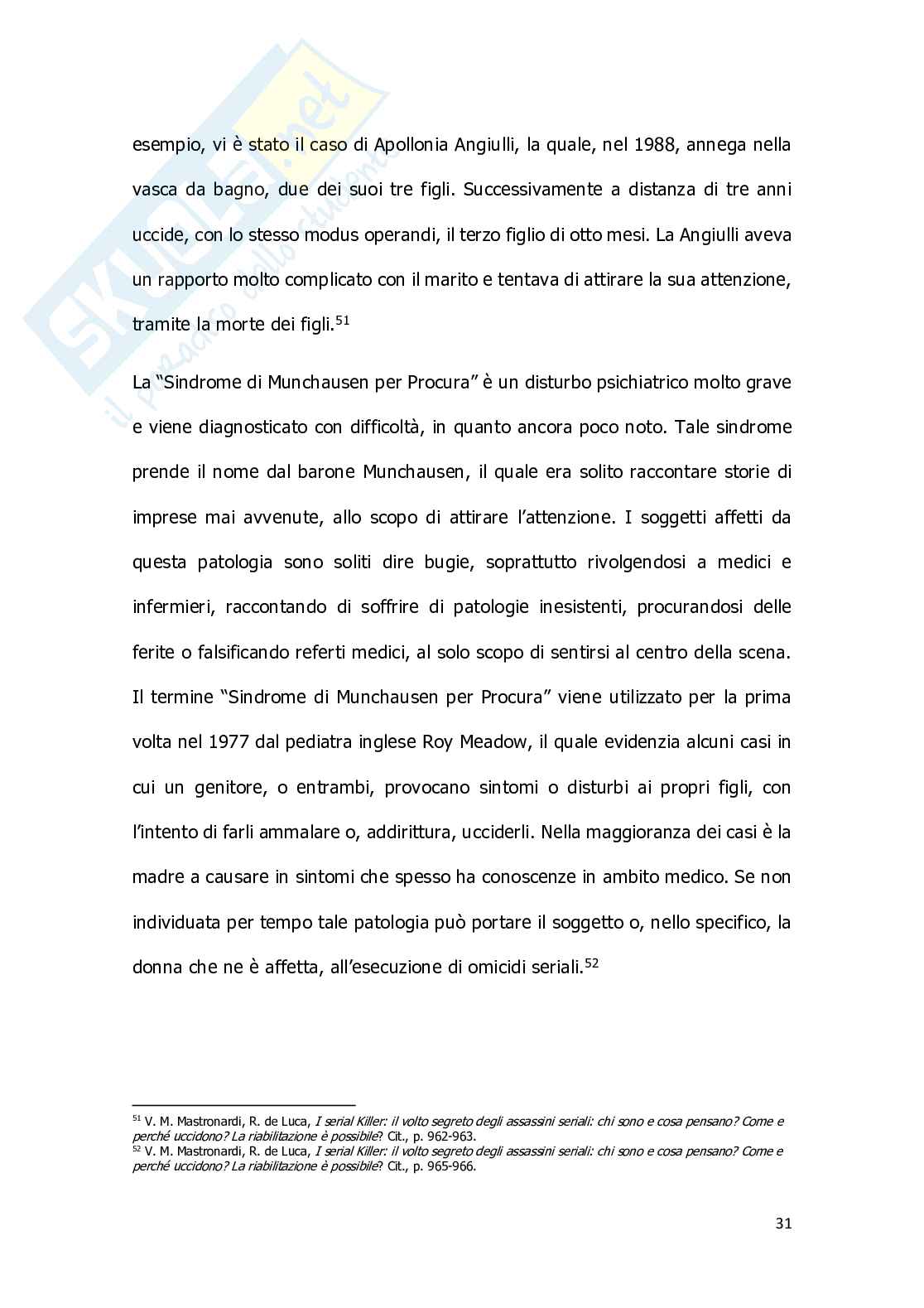Criminal profiling: la figura del serial killer e il criminal profiling applicato allo studio di un caso italiano: “il mostro di Firenze” Pag. 31