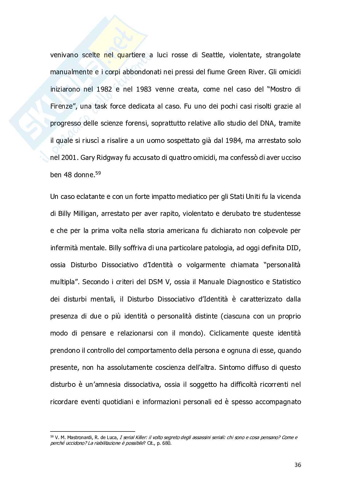 Criminal profiling: la figura del serial killer e il criminal profiling applicato allo studio di un caso italiano: “il mostro di Firenze” Pag. 36