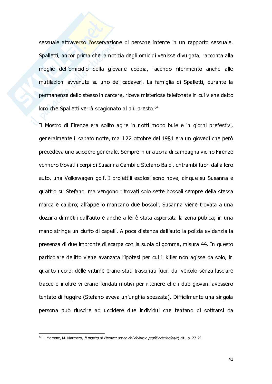 Criminal profiling: la figura del serial killer e il criminal profiling applicato allo studio di un caso italiano: “il mostro di Firenze” Pag. 41