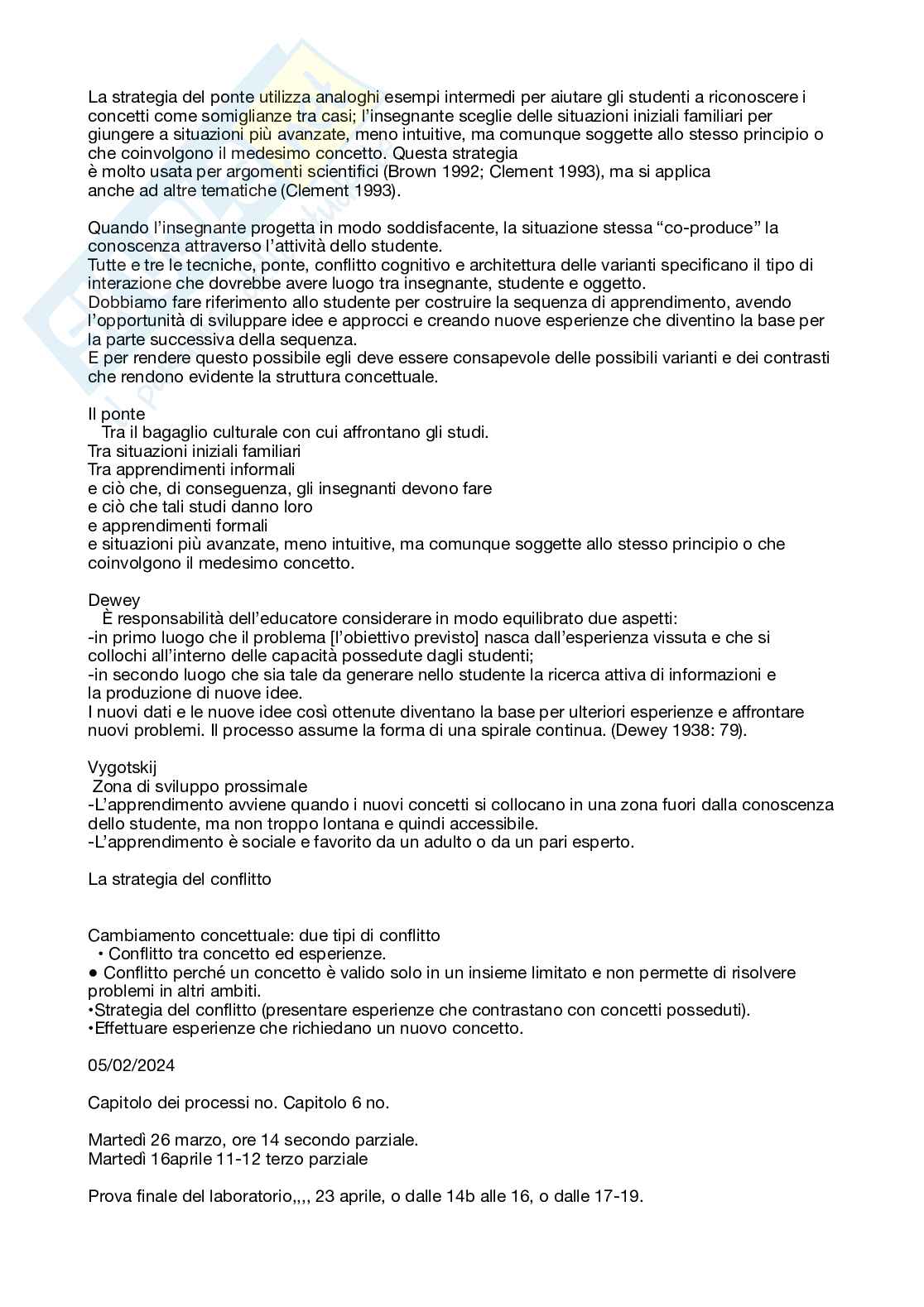 Riassunto esame Didattica generale, Prof. Giannandrea Lorella, libro consigliato Nuovo agire didattico , Rivoltella Rossi  Pag. 6