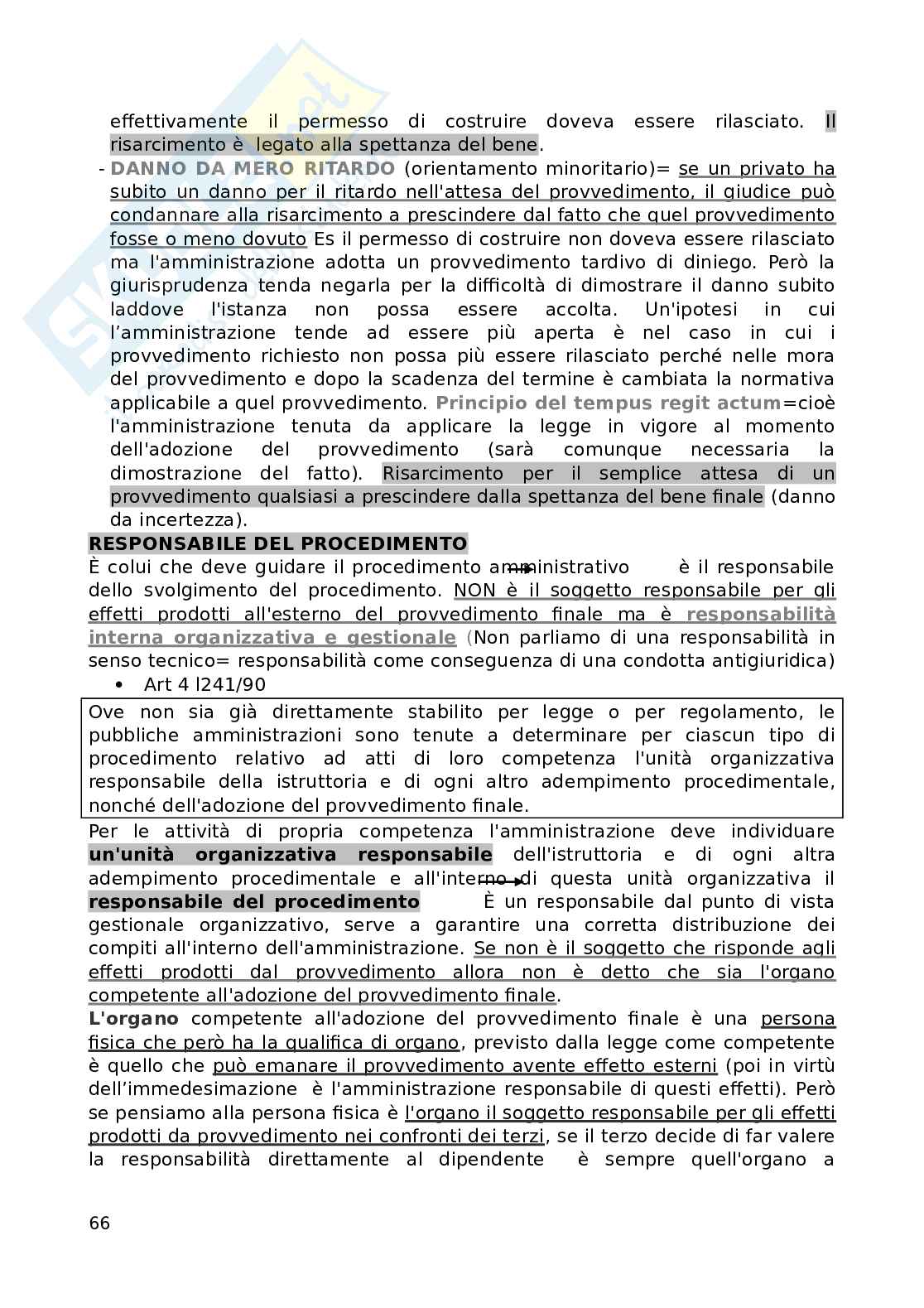 Riassunto esame Diritto amministrativo, Prof. Del Signore Monica, libro consigliato Lezioni di diritto amministrativo , D'Alberti Pag. 66