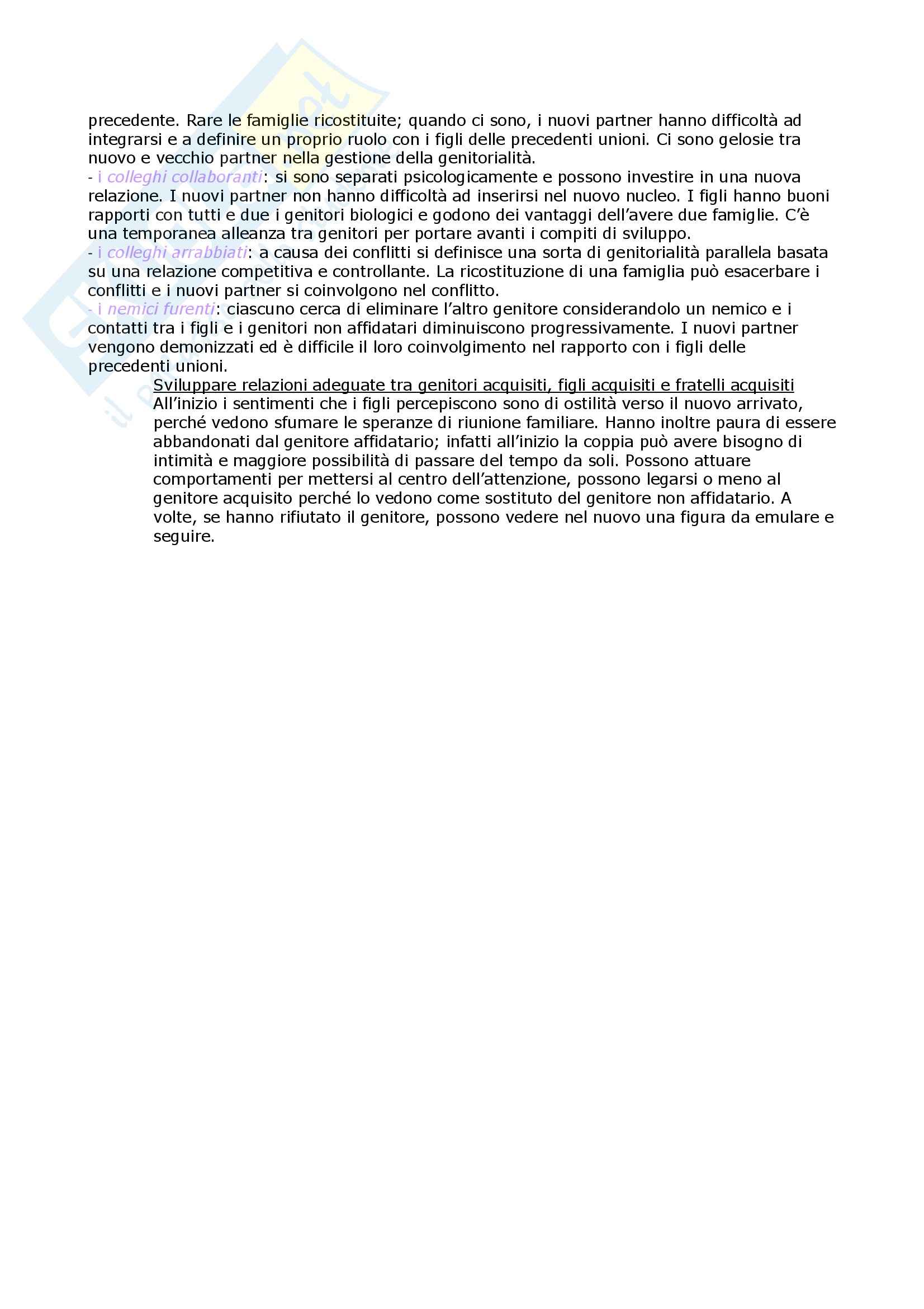 Riassunto esame Psicodinamica della Famiglia, prof. Malagoli, libro consigliato Dinamiche Relazionali e Ciclo di Vita della Famiglia, Malagoli Pag. 11