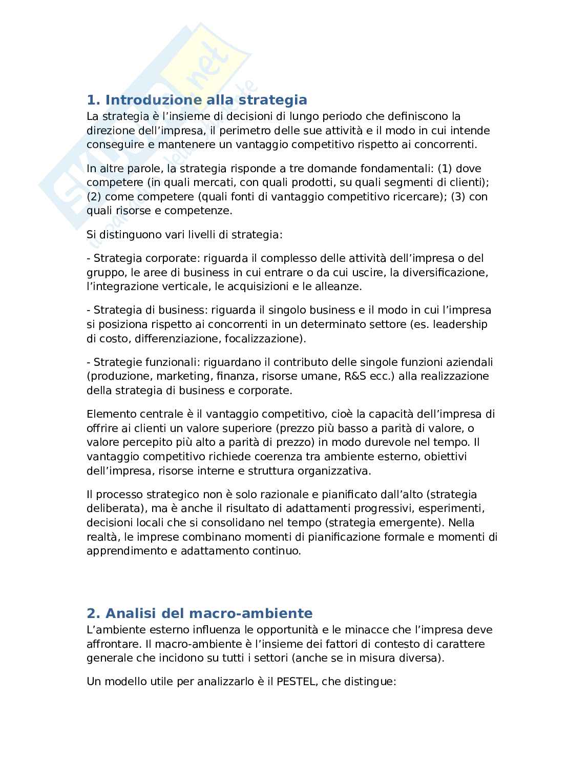 Strategia d'impresa Pag. 1