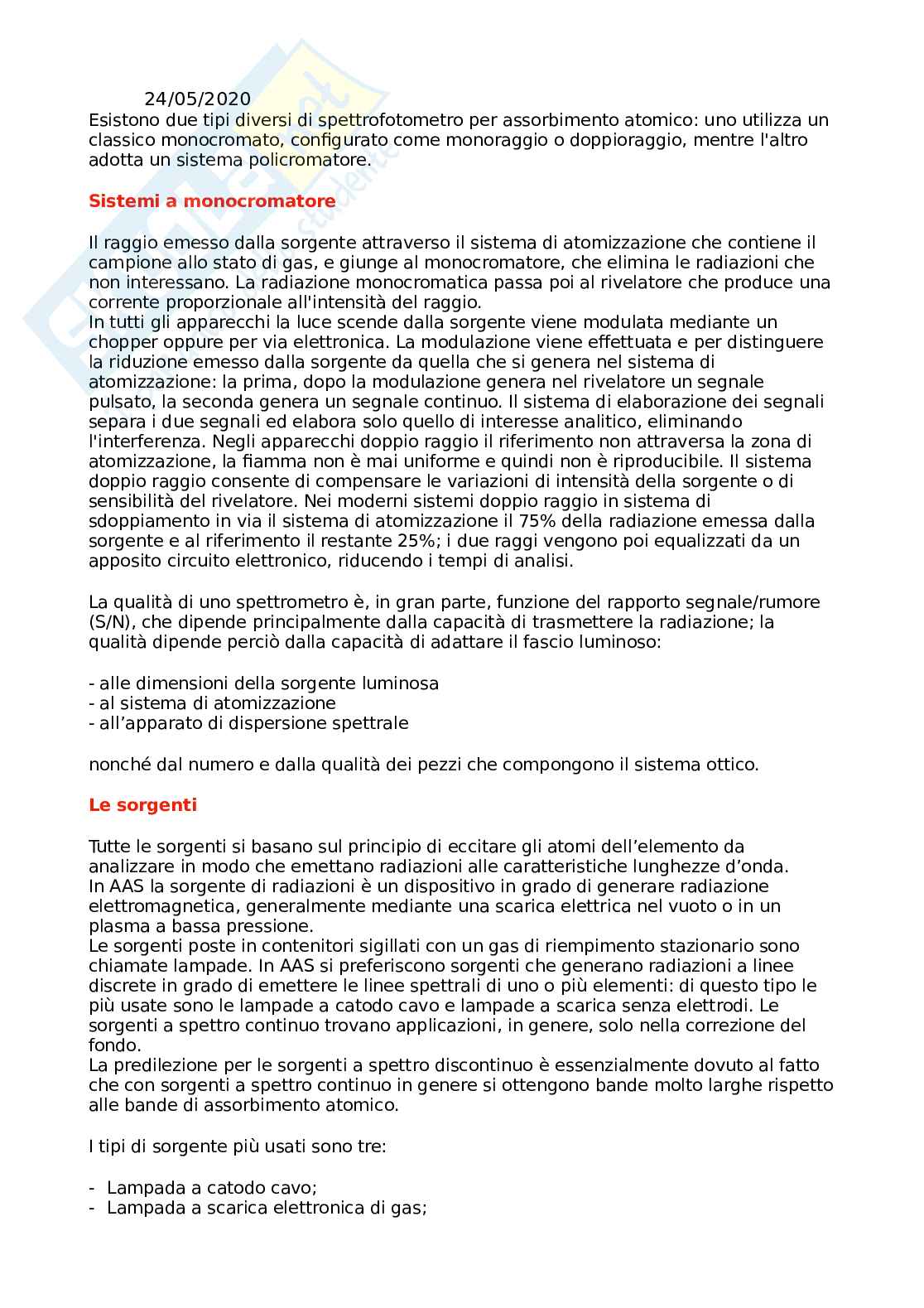 Spettrofotometria di assorbimento atomico Pag. 6