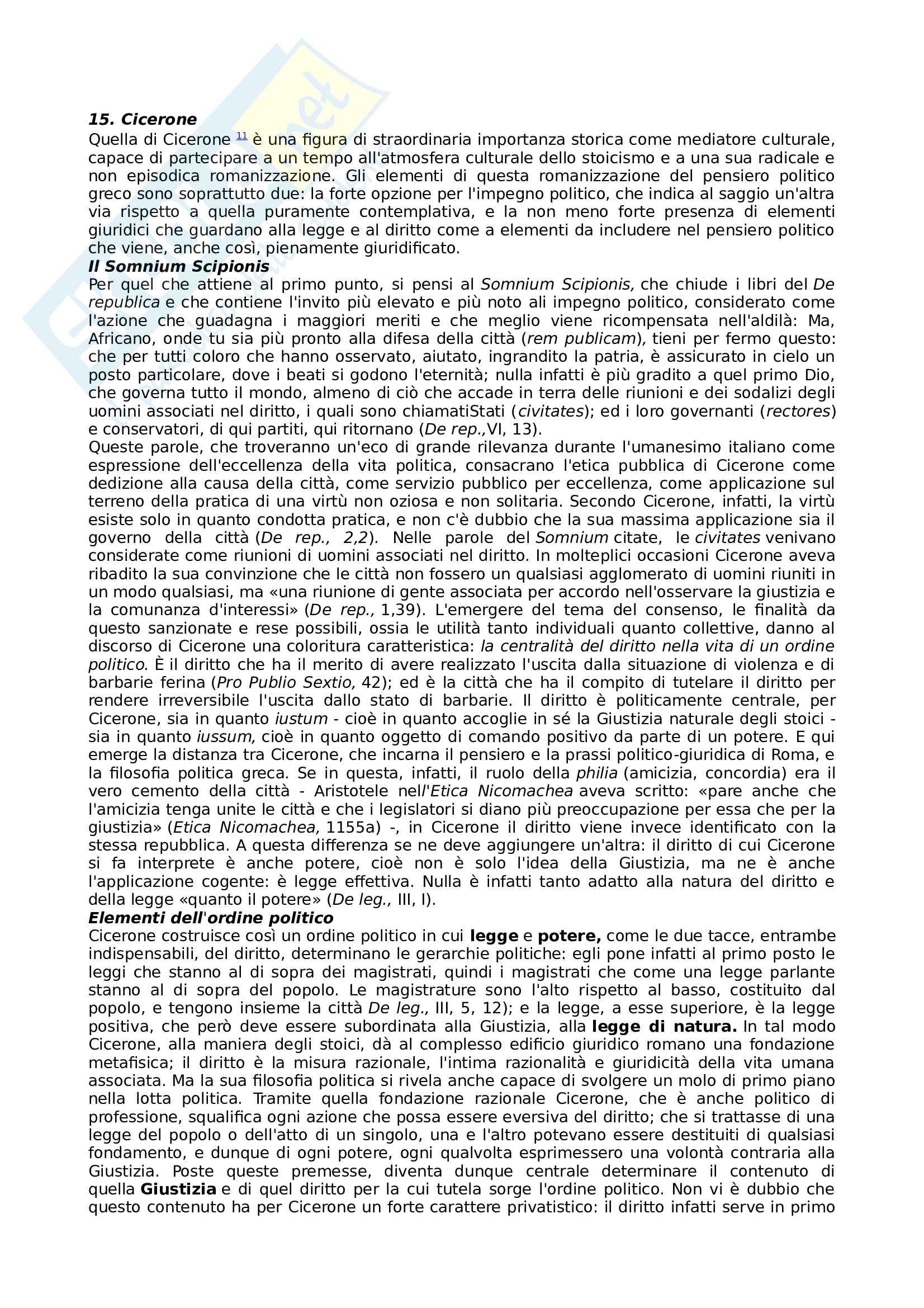 Riassunto esame Storia delle Istituzioni politiche, prof. Marzo, libro consigliato Manuale di storia del pensiero politico, Galli Pag. 11