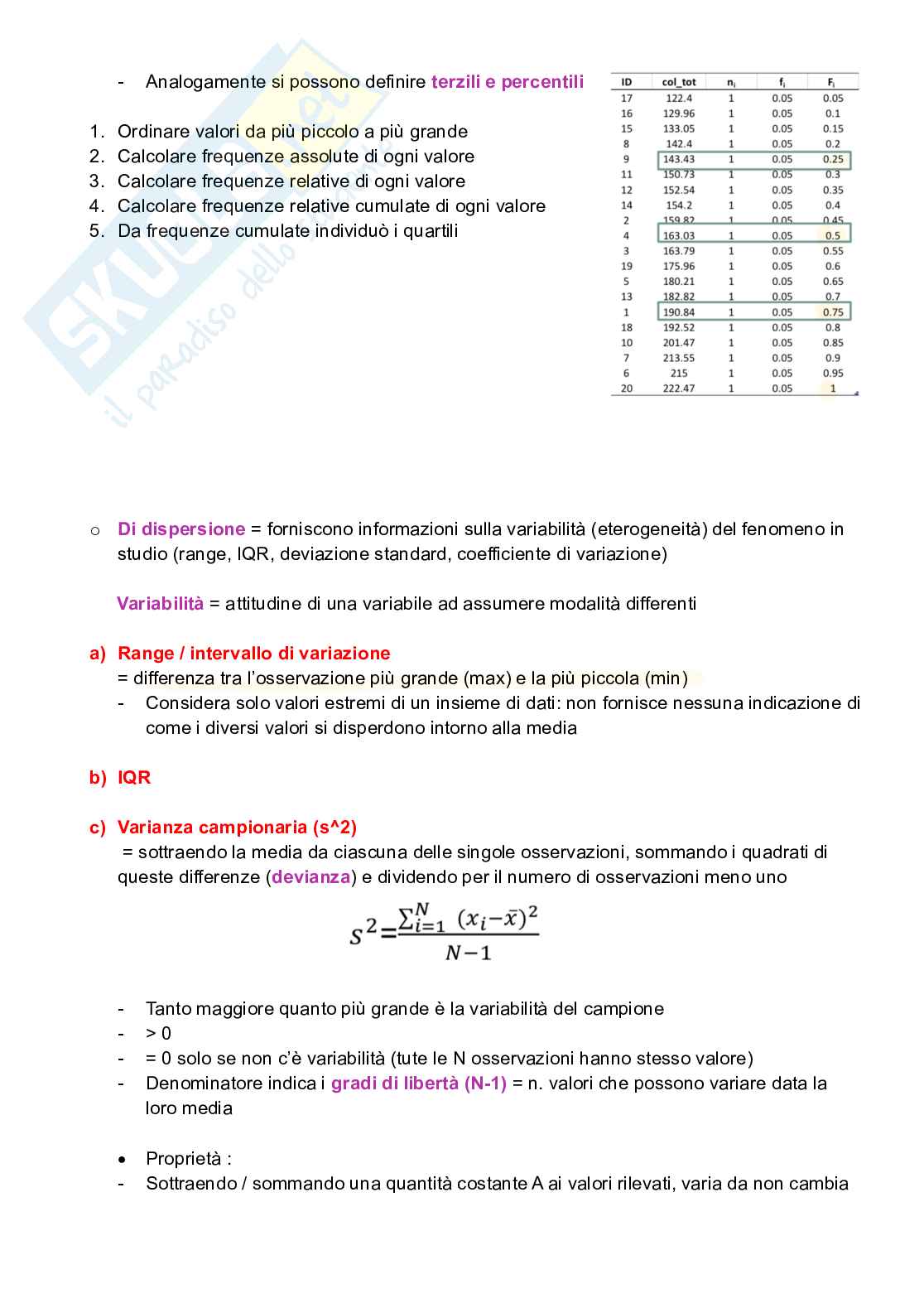 Appunti completi di Biostatistica - teoria Pag. 16
