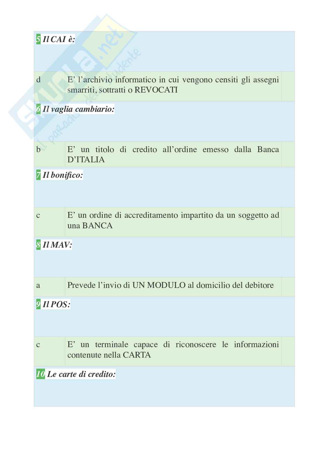 Tutte le 930 domande e risposte esame di Economia degli intermediari finanziari - 190 Pagine - Aggiornate a Novembre 2022 Pag. 41