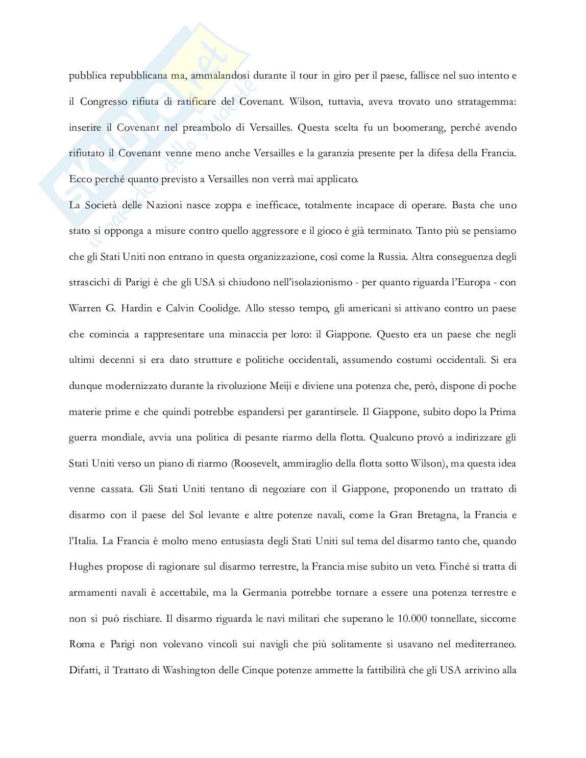 Riassunto esame Storia delle relazioni internazionali, Prof. Vignati Daniela, libro consigliato Storia delle relazioni internazionali , Di Nolfo  Pag. 11