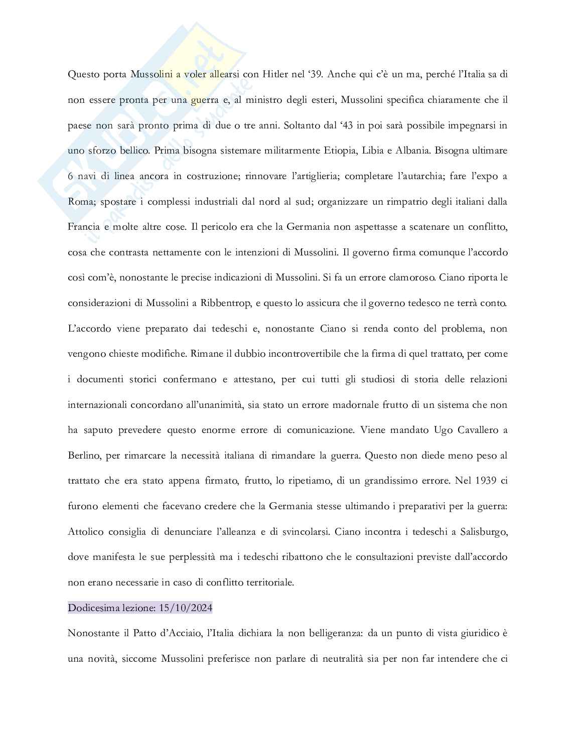 Riassunto esame Storia delle relazioni internazionali, Prof. Vignati Daniela, libro consigliato Storia delle relazioni internazionali , Di Nolfo  Pag. 51