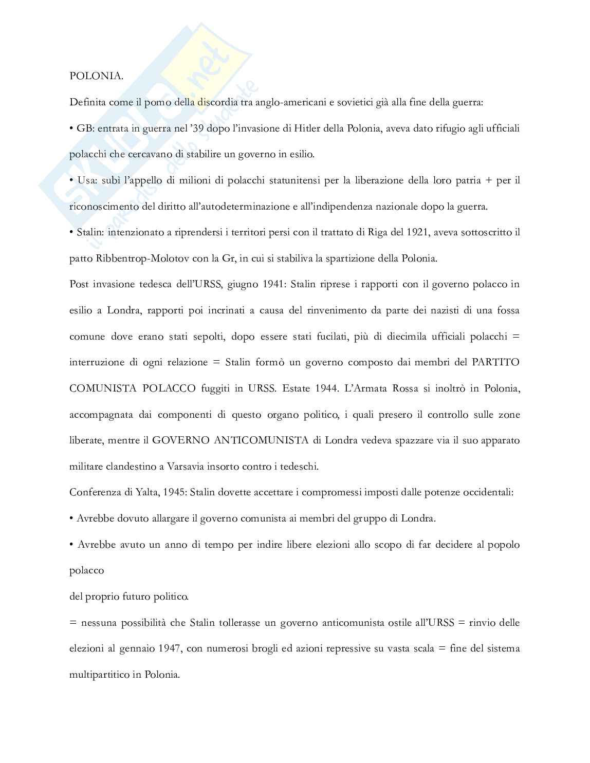 Riassunto esame Storia delle relazioni internazionali, Prof. Vignati Daniela, libro consigliato Storia delle relazioni internazionali , Di Nolfo  Pag. 66