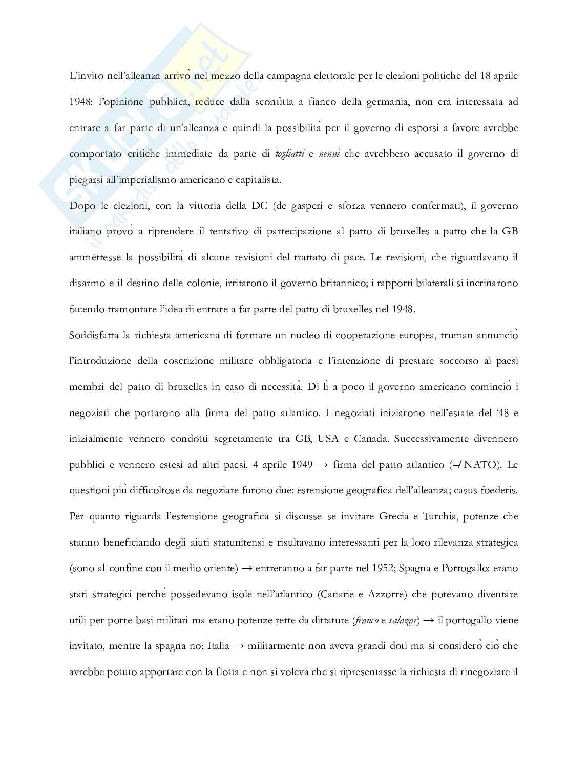 Riassunto esame Storia delle relazioni internazionali, Prof. Vignati Daniela, libro consigliato Storia delle relazioni internazionali , Di Nolfo  Pag. 86