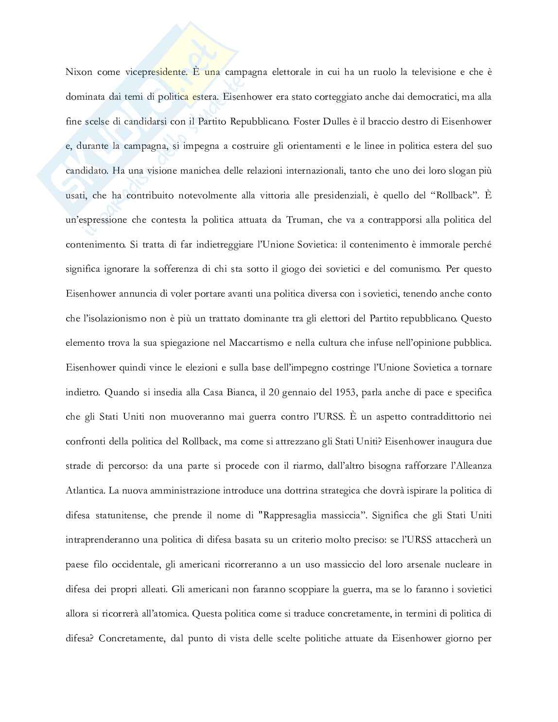 Riassunto esame Storia delle relazioni internazionali, Prof. Vignati Daniela, libro consigliato Storia delle relazioni internazionali , Di Nolfo  Pag. 96