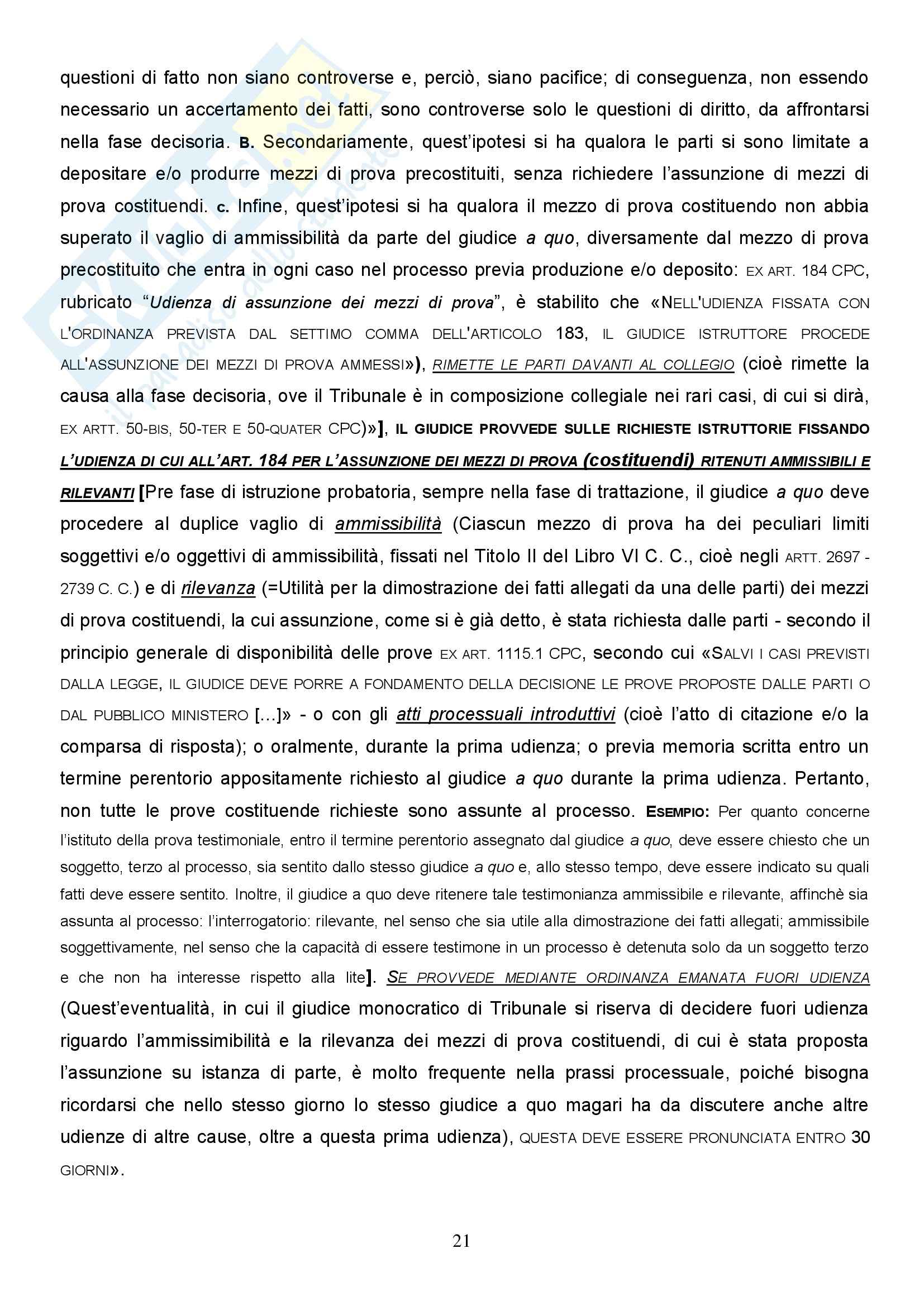 Procedura Civile - il procedimento ordinario di cognizione ex Libro II CPC Pag. 21