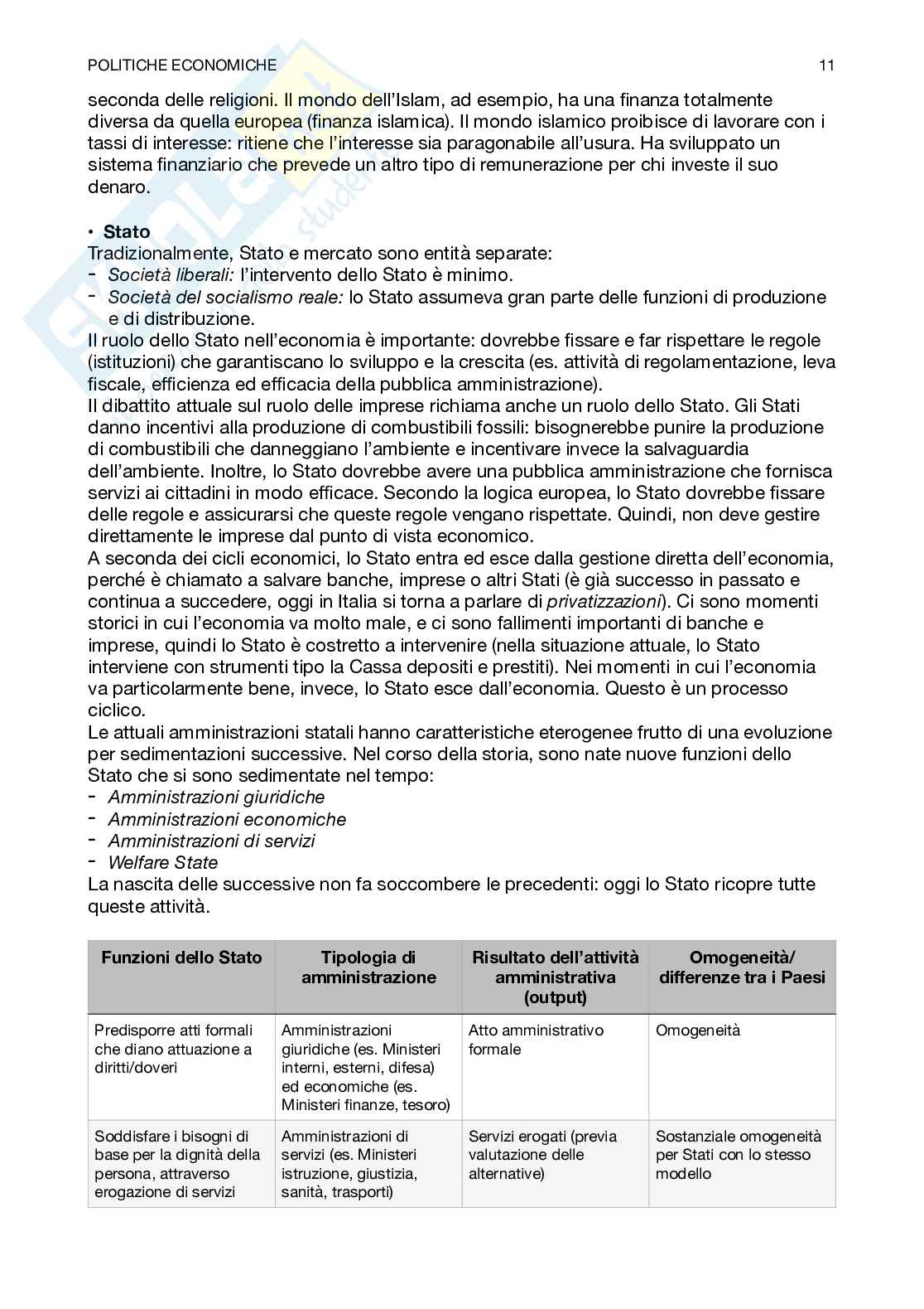 Appunti di Politiche economiche per le organizzazioni Pag. 11