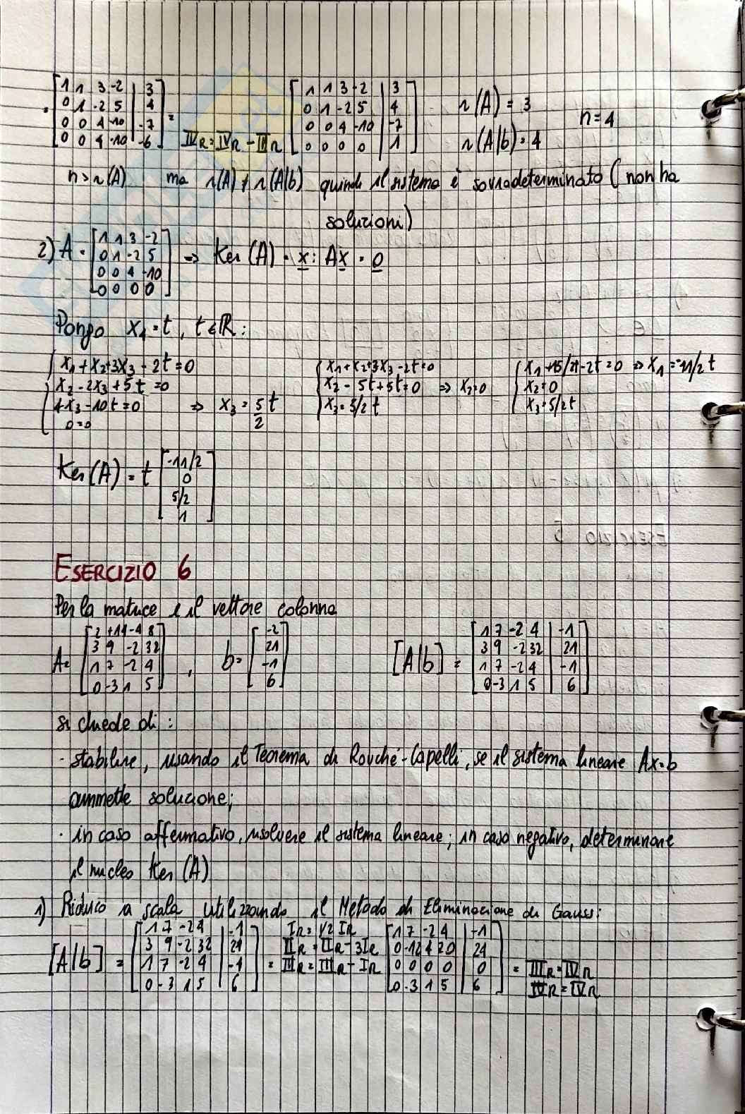 Primo parziale Geometria e algebra lineare - Parte 2 Pag. 1
