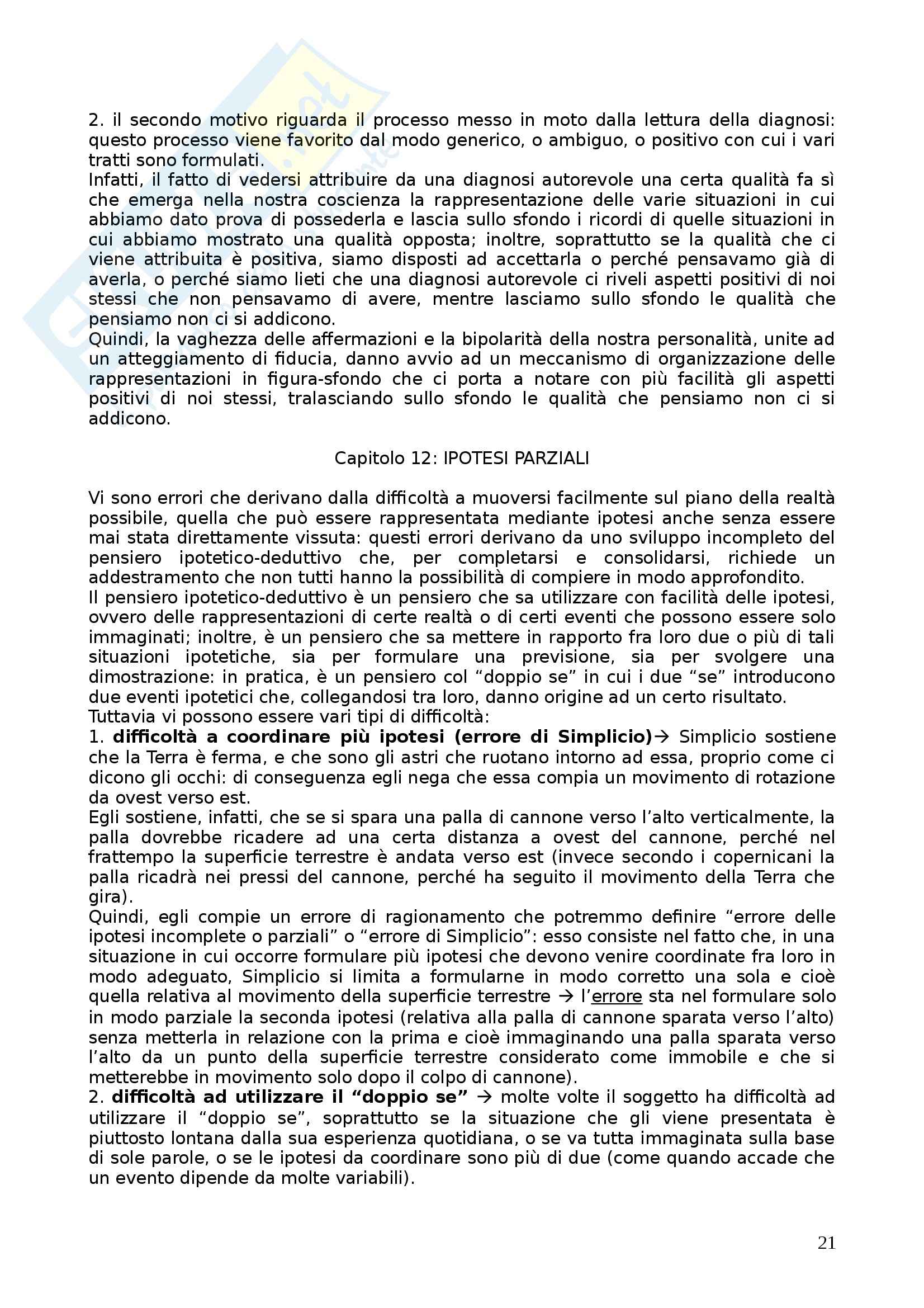 Riassunto esame Psicologia dello sviluppo, prof. Alesi, libro consigliato La mente efficiente, Petter Pag. 21