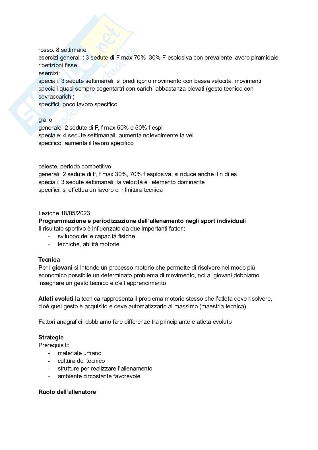   Modulo: Programmazione e periodizzazione dell’allenamento negli sport individuali Pag. 86