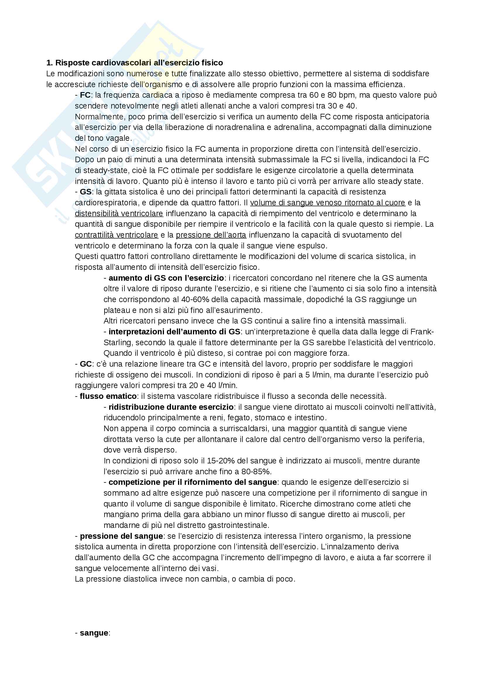 Appunti - Fisiologia sportiva Pag. 1