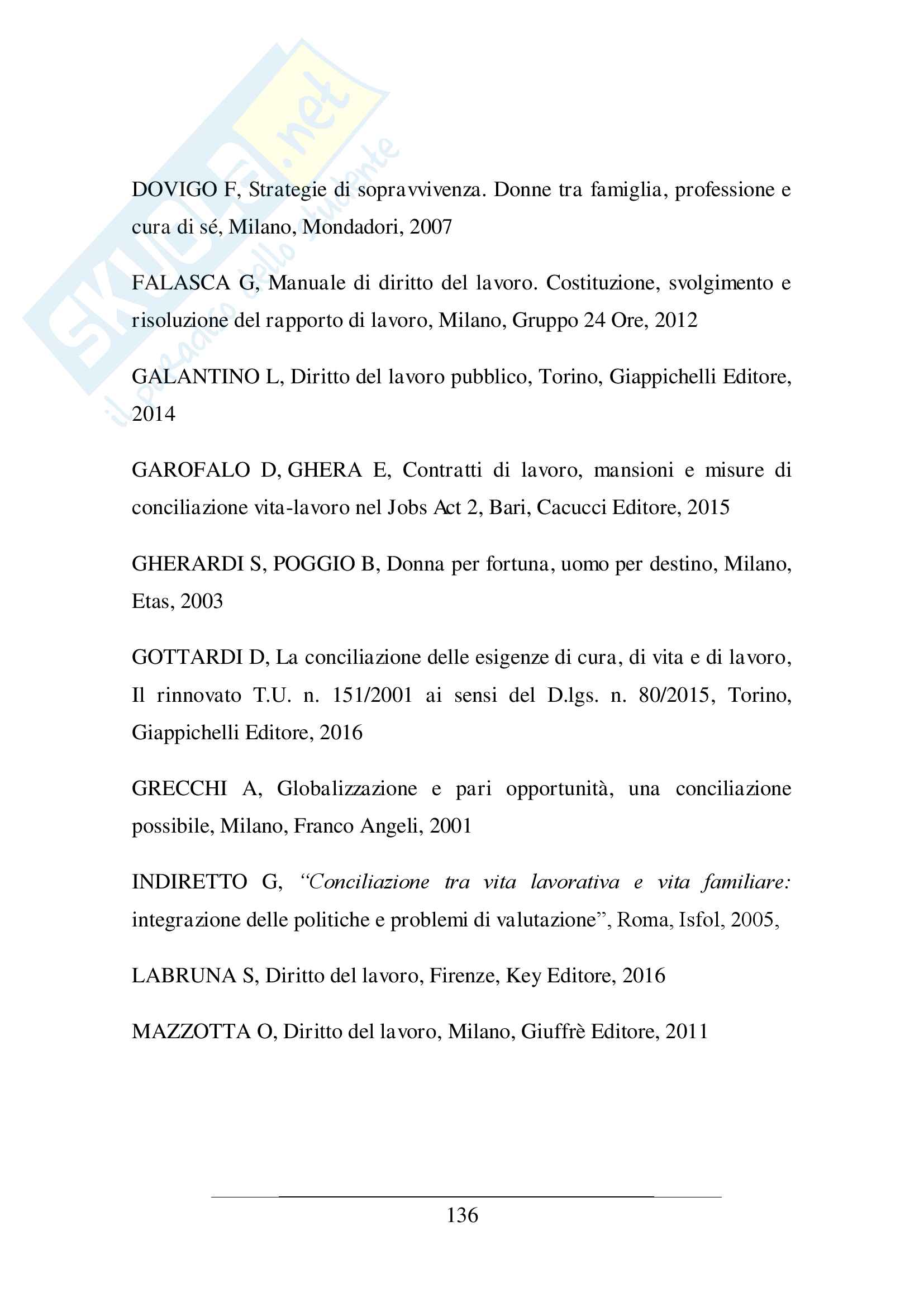 Tesi Laurea: Conciliazione fra tempi di vita e di lavoro Pag. 141