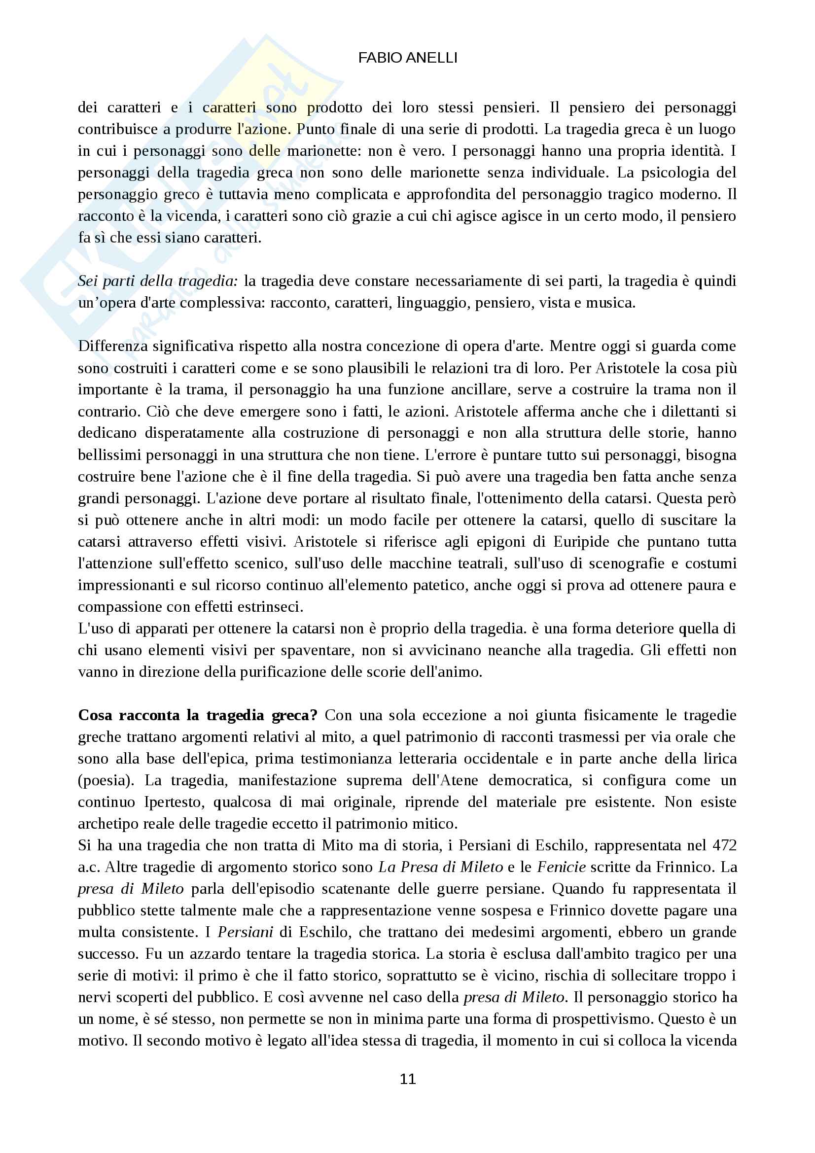 Appunti lezioni del secondo semstre riguardante la tragedia Pag. 11