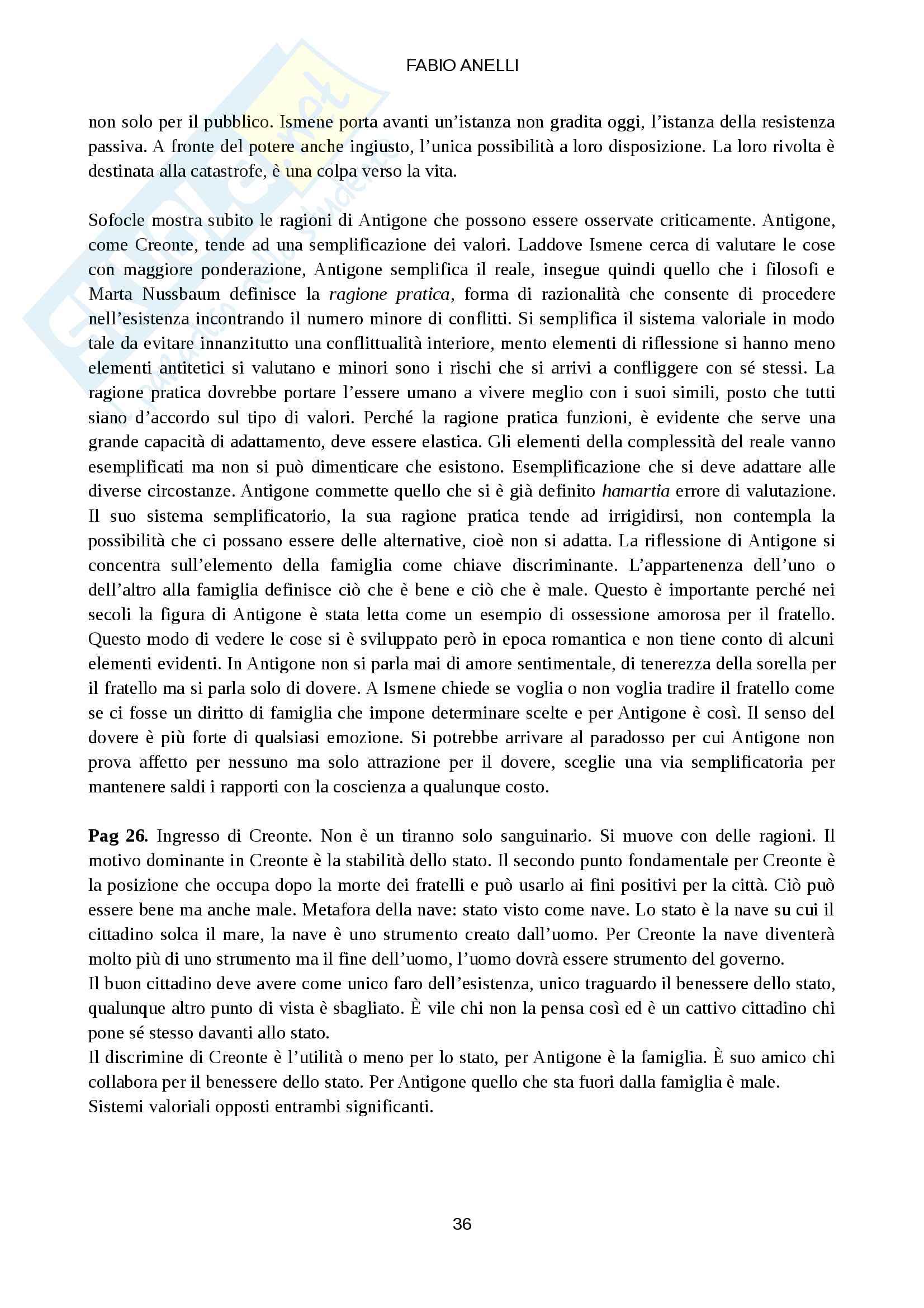 Appunti lezioni del secondo semstre riguardante la tragedia Pag. 36