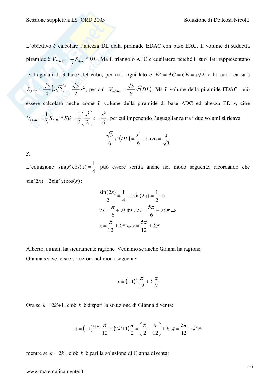 2005 - Liceo scientifico di ordinamento sessione suppletiva Pag. 16