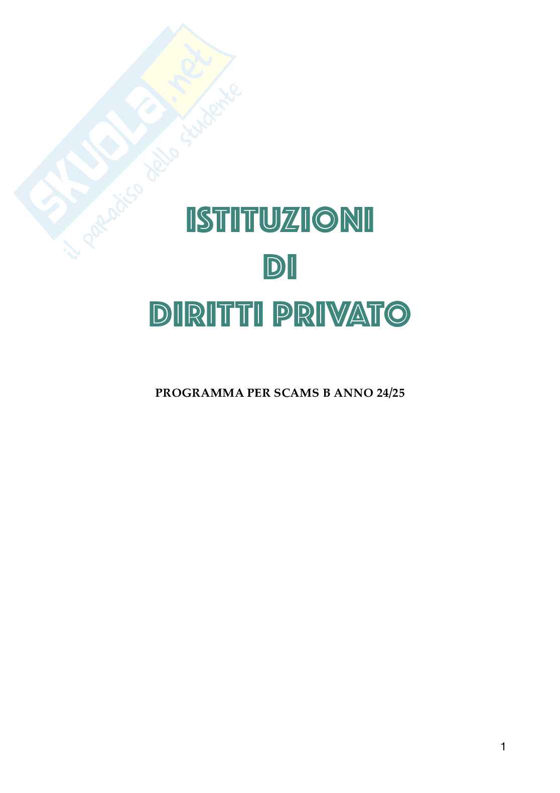 Riassunto esame Istituzioni di diritto privato, Prof. Jacovitti Eleonora, libro consigliato Istituzioni di diritto privato, Bianca  Pag. 1