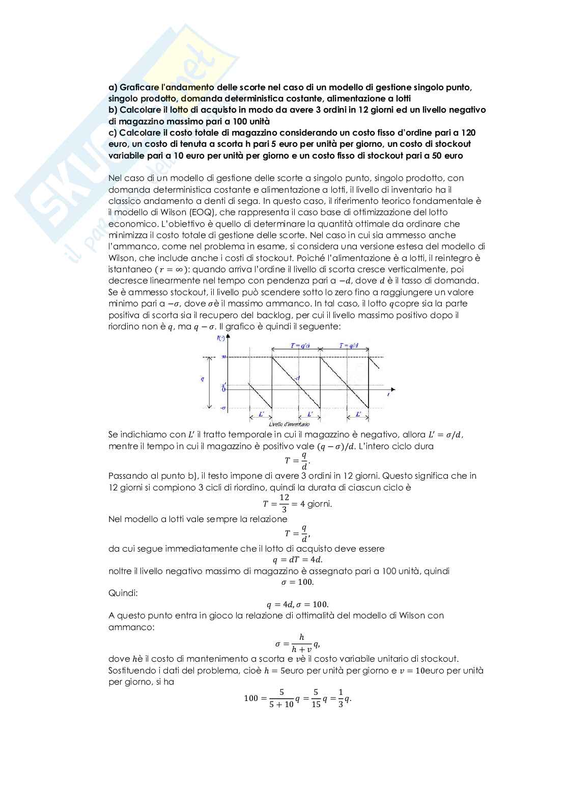 Esercitazioni Modelli di sistemi di produzione Pag. 21