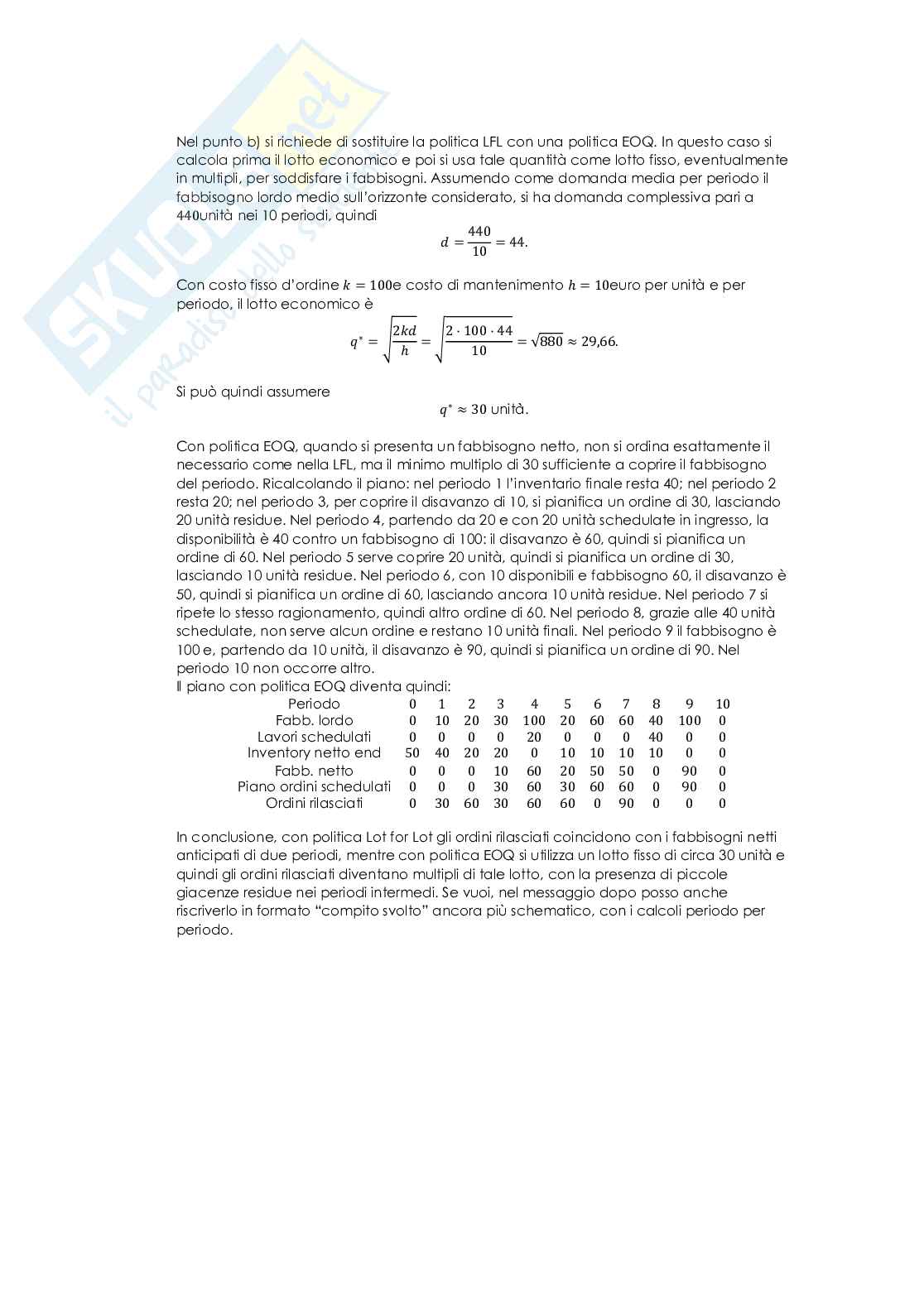 Esercitazioni Modelli di sistemi di produzione Pag. 26
