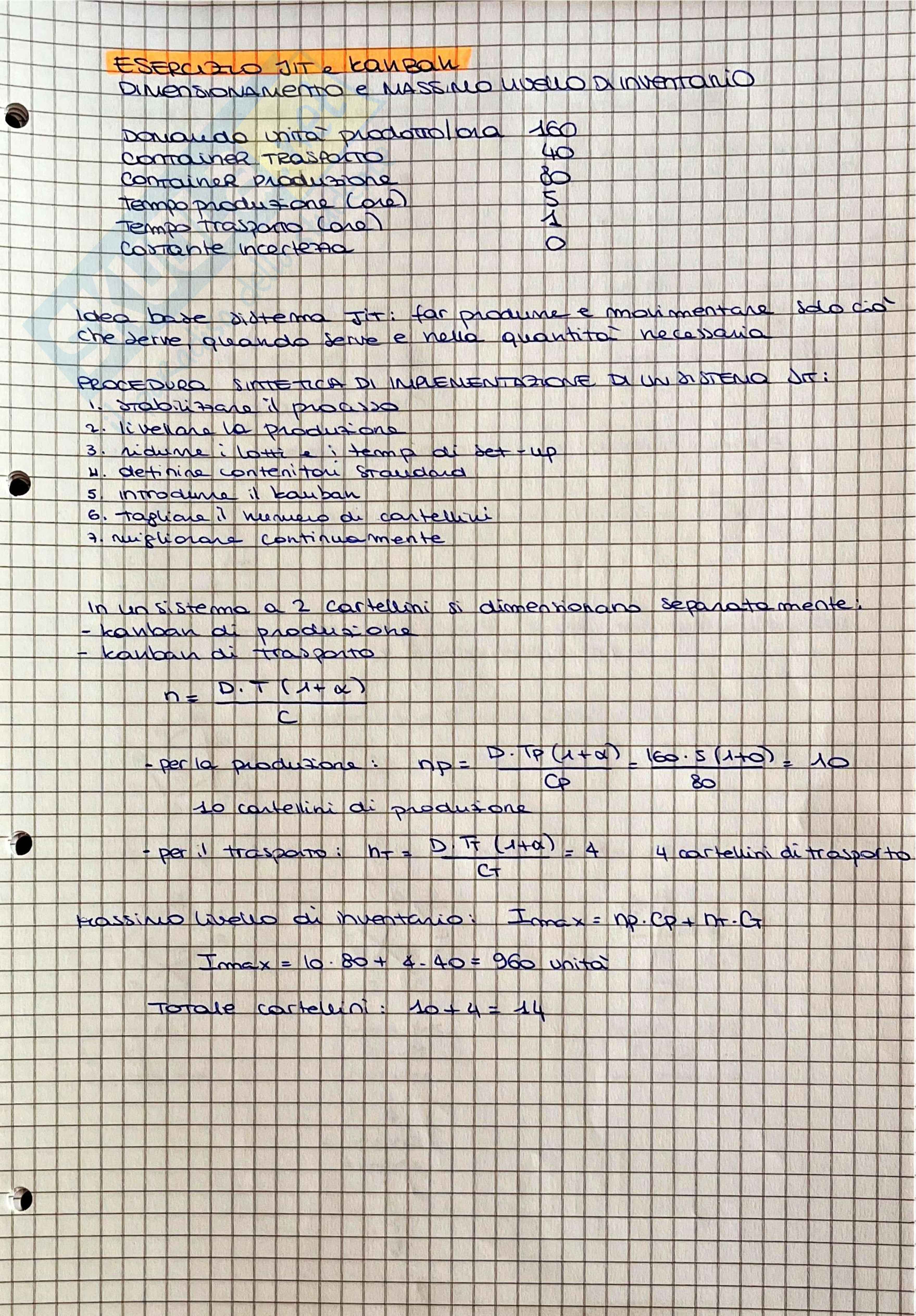Esercitazioni Modelli di sistemi di produzione Pag. 36