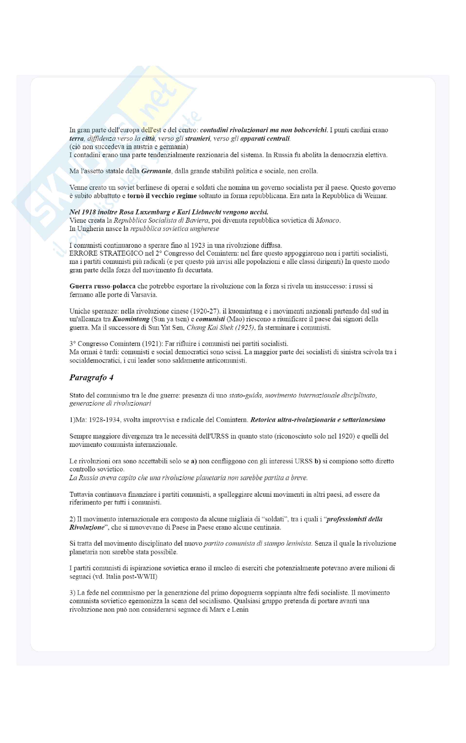 Riassunto esame Storia dell'Europa moderna e contemporanea, Prof. Nicolosi Salvo, libro consigliato Il secolo breve, Eric Hobsbawm Pag. 6