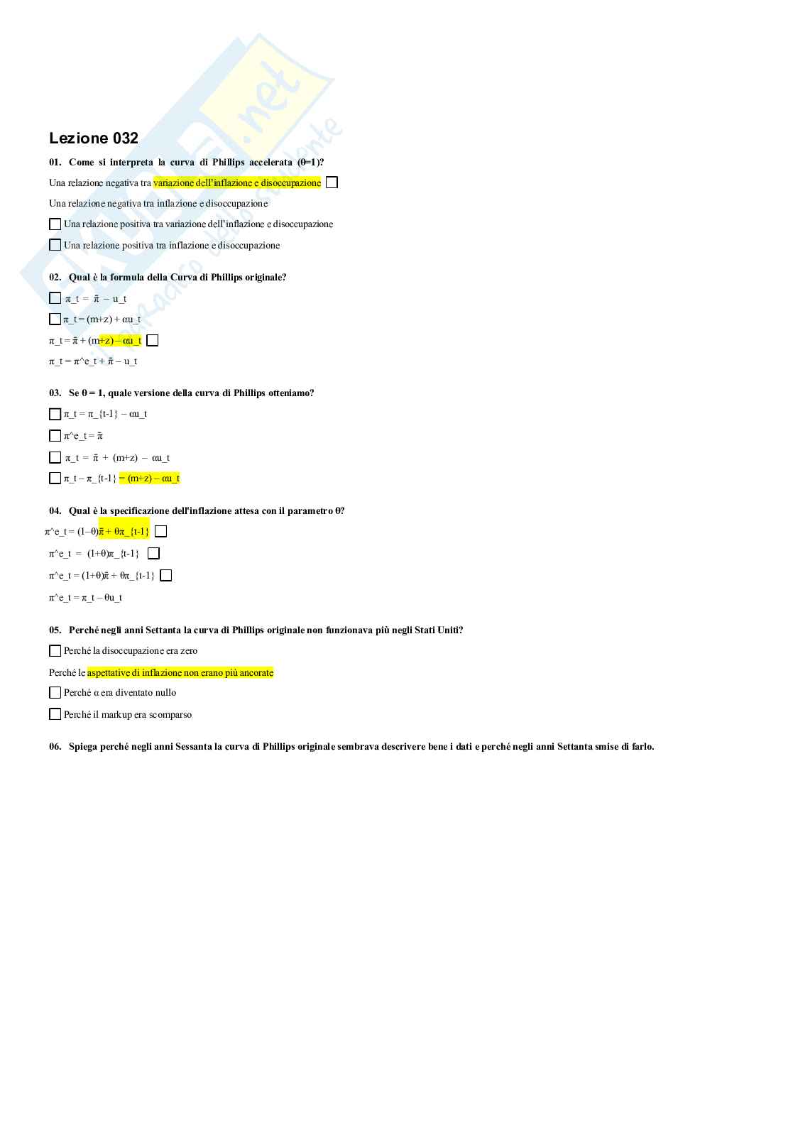Paniere Macroeconomia  Pag. 56