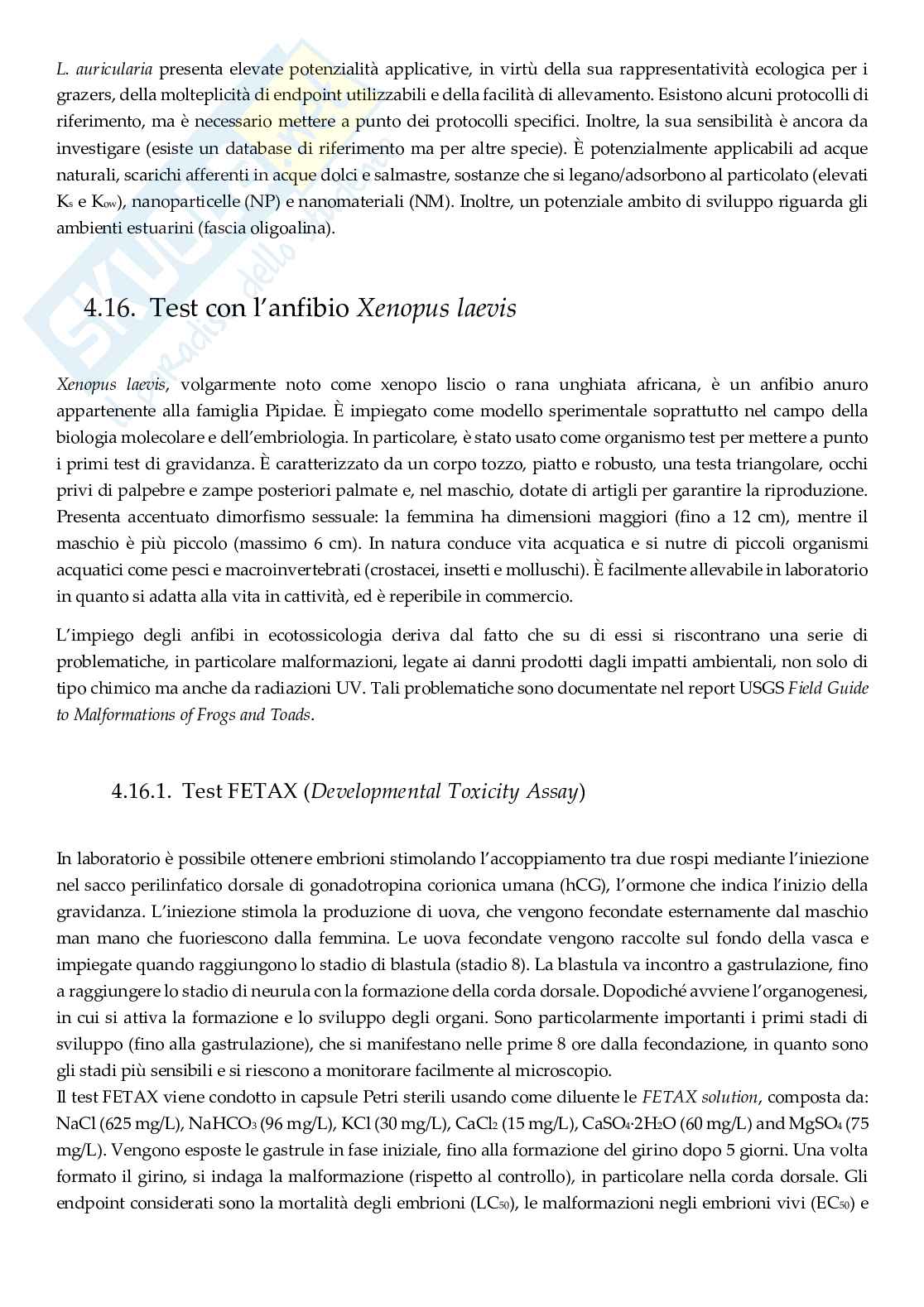 Biomonitoraggio delle acque interne Pag. 86