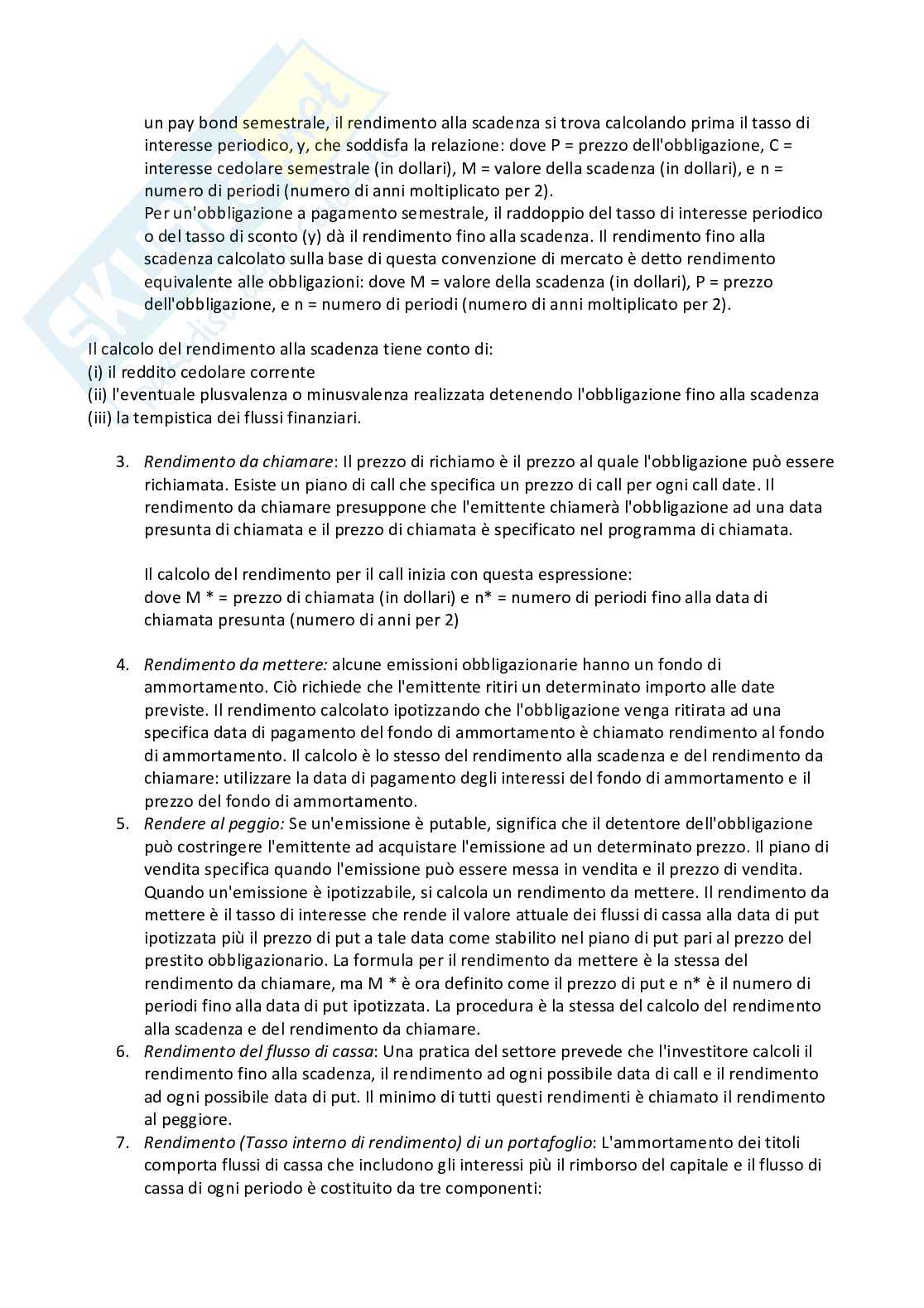 Gestione del portafoglio + domande scritto e orale Pag. 2