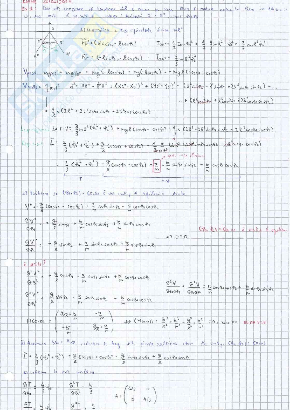 Esami svolti di Meccanica razionale Pag. 31