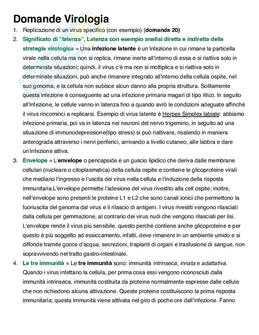 Domande Principi di virologia  Pag. 1