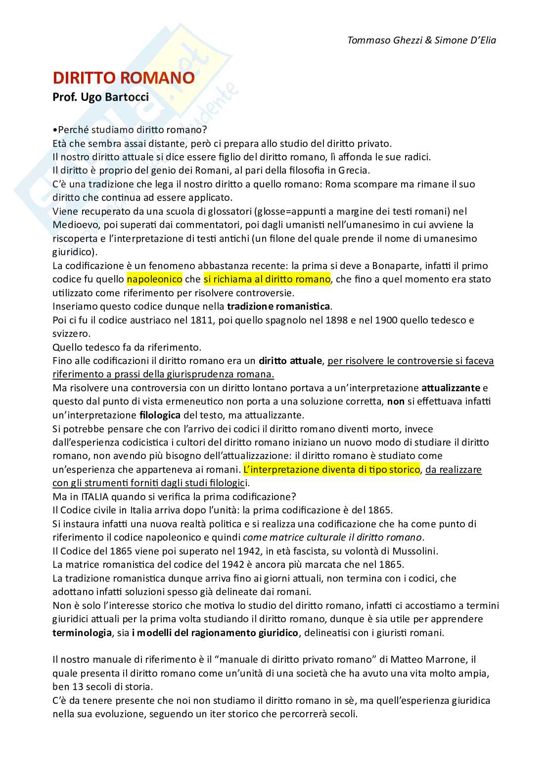 Appunti esame Diritto romano Pag. 1