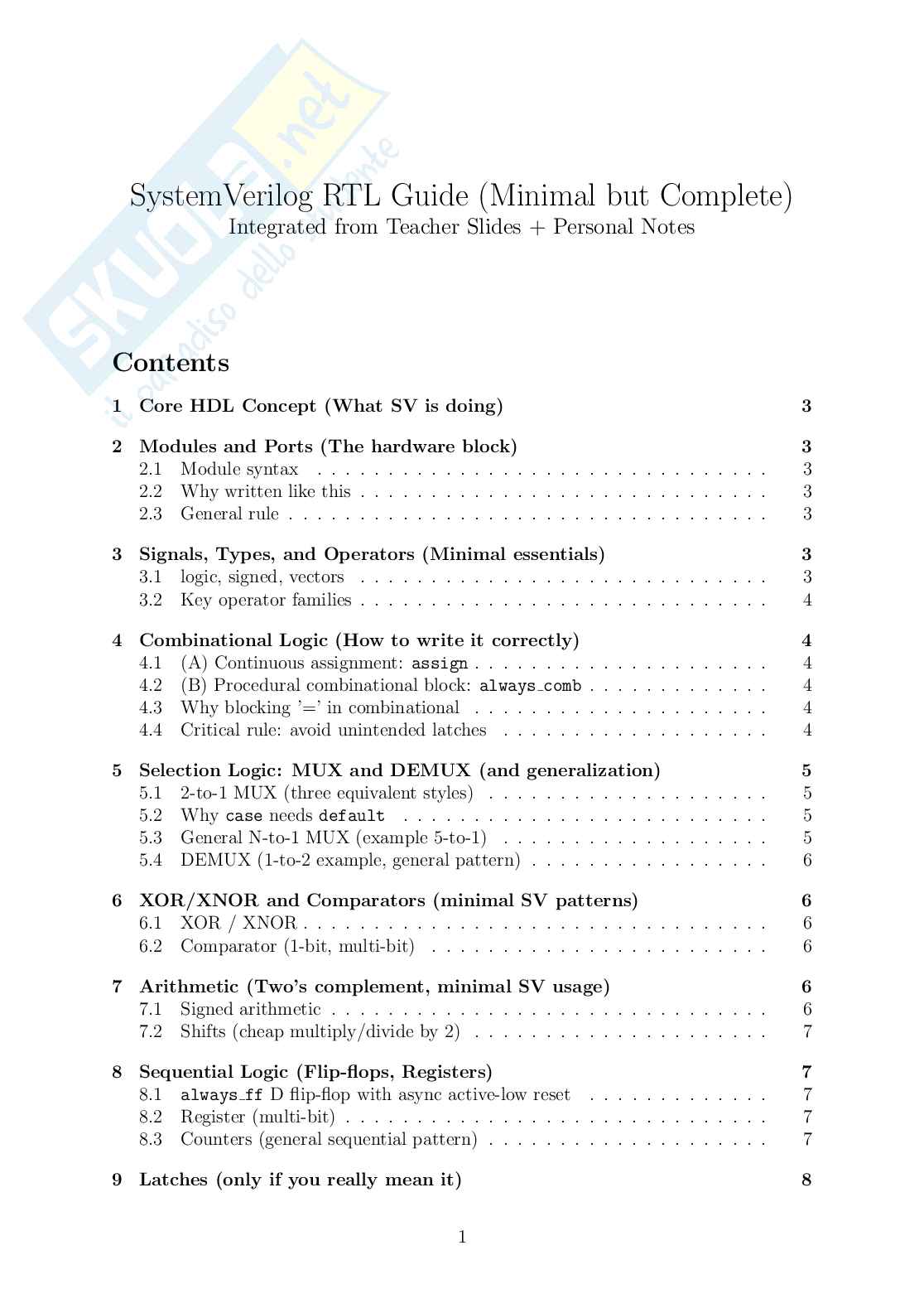 Linee guida SystemVerilog  Pag. 1