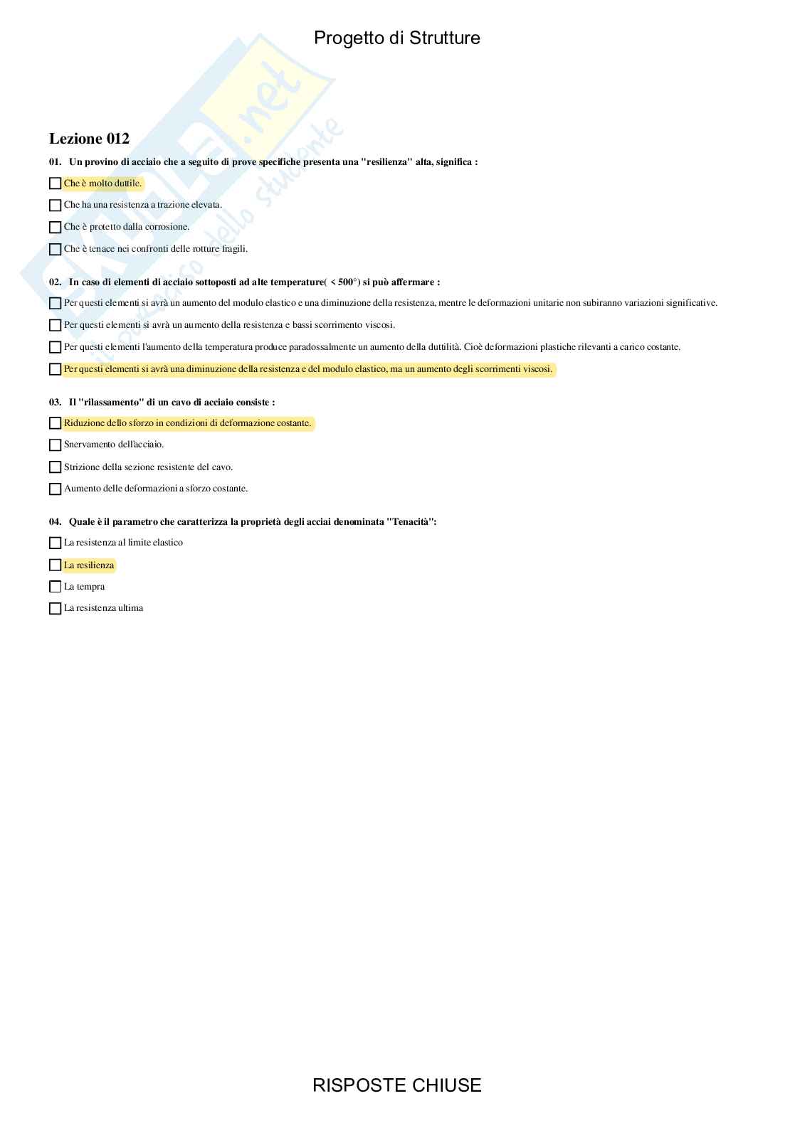 Progetto di strutture - Paniere compilato  Pag. 11