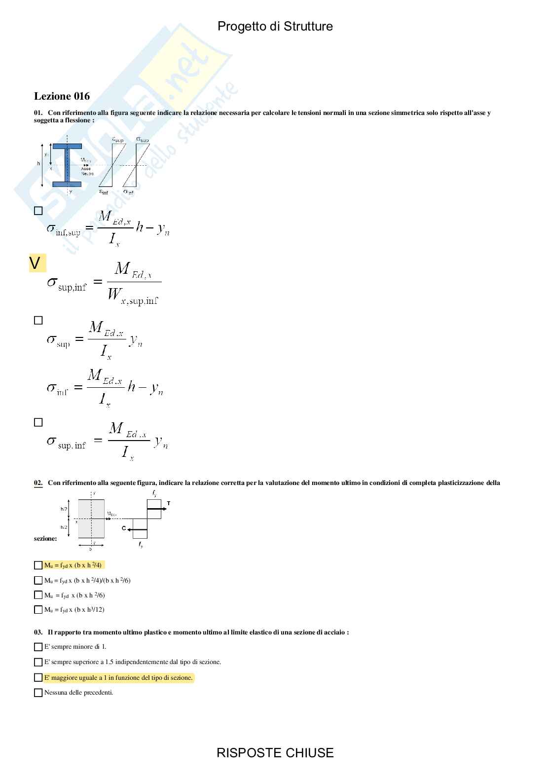 Progetto di strutture - Paniere compilato  Pag. 16