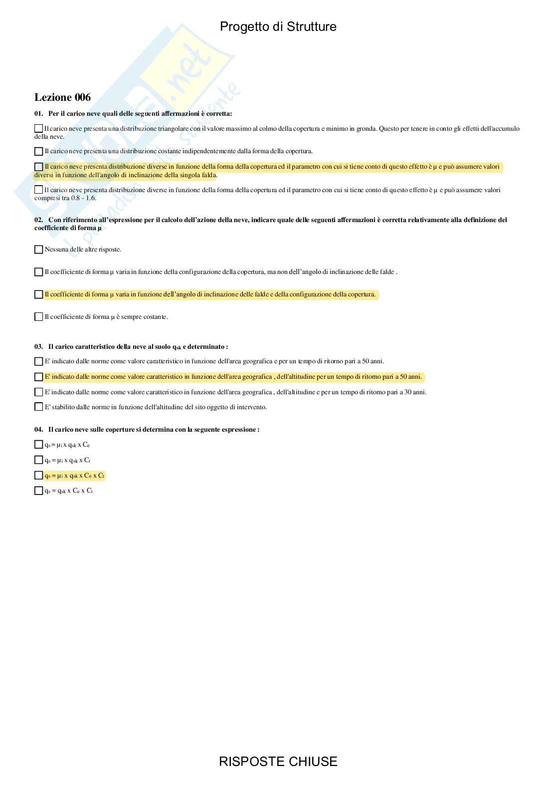 Progetto di strutture - Paniere compilato  Pag. 6