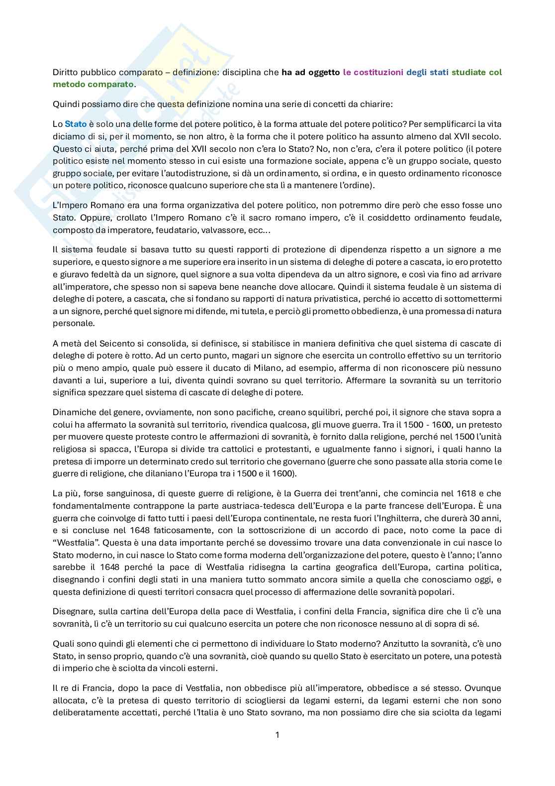 Diritto pubblico comparato Pag. 1