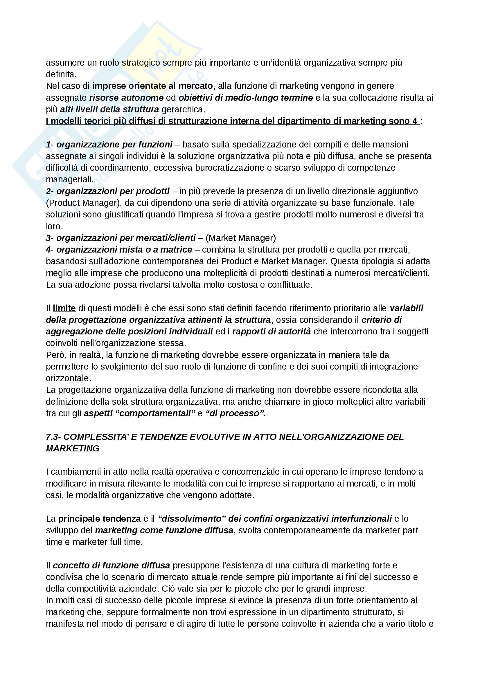 Riassunto esame Marketing (principi e strumenti), prof Donvito, libro consigliato Marketing e Creazione del Valore, G.Ferrero Pag. 11