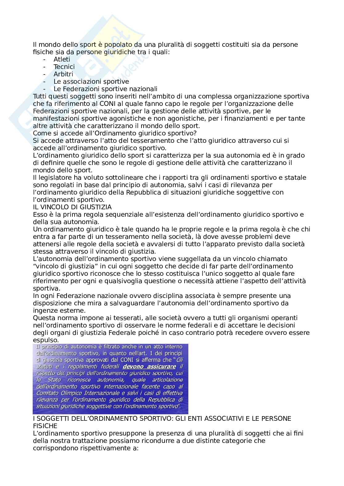 Legislazione applicata alle scienze motorie Pag. 11