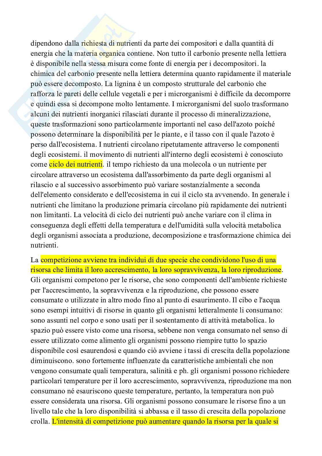 Appunti di Ecologia con laboratorio  Pag. 11