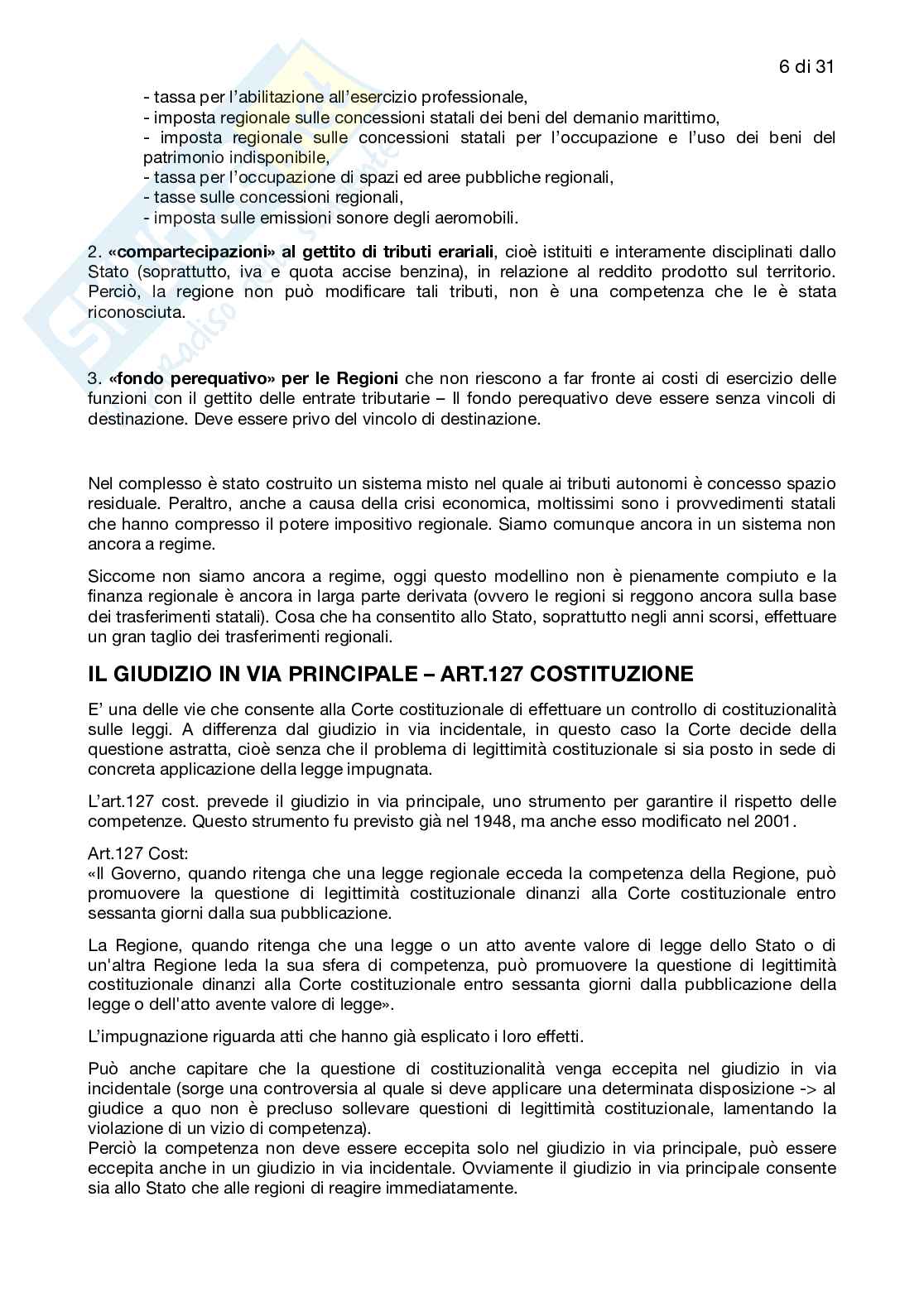 Riassunto esame Diritto comune, Prof. Biondi Francesca, libro consigliato Diritto regionale, Bin, Falcon  Pag. 6