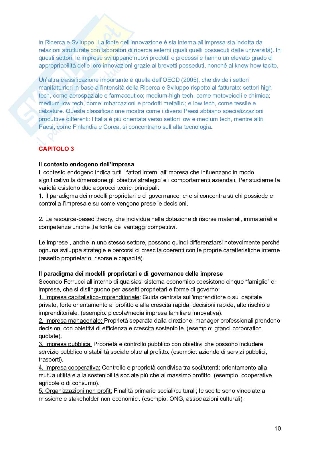 Riassunto esame Economia e gestione delle imprese, Prof. Picciotti Antonio, libro consigliato Economia e management delle imprese , Ferrucci, Tunisini, Pencarelli Pag. 11