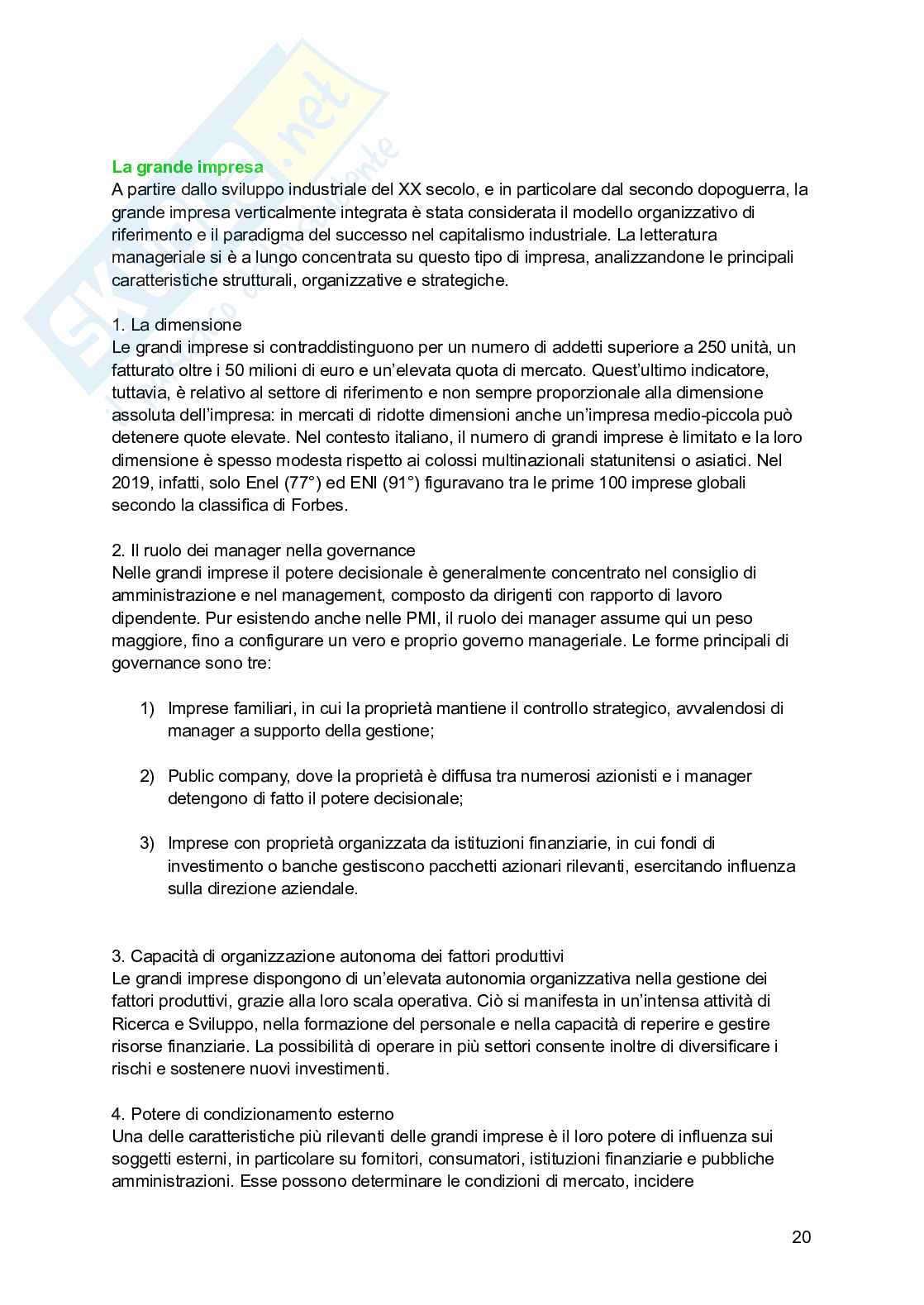 Riassunto esame Economia e gestione delle imprese, Prof. Picciotti Antonio, libro consigliato Economia e management delle imprese , Ferrucci, Tunisini, Pencarelli Pag. 21