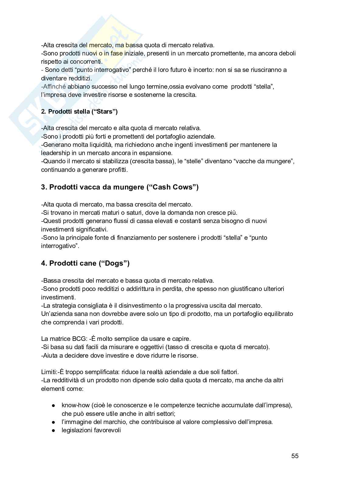 Riassunto esame Economia e gestione delle imprese, Prof. Picciotti Antonio, libro consigliato Economia e management delle imprese , Ferrucci, Tunisini, Pencarelli Pag. 56