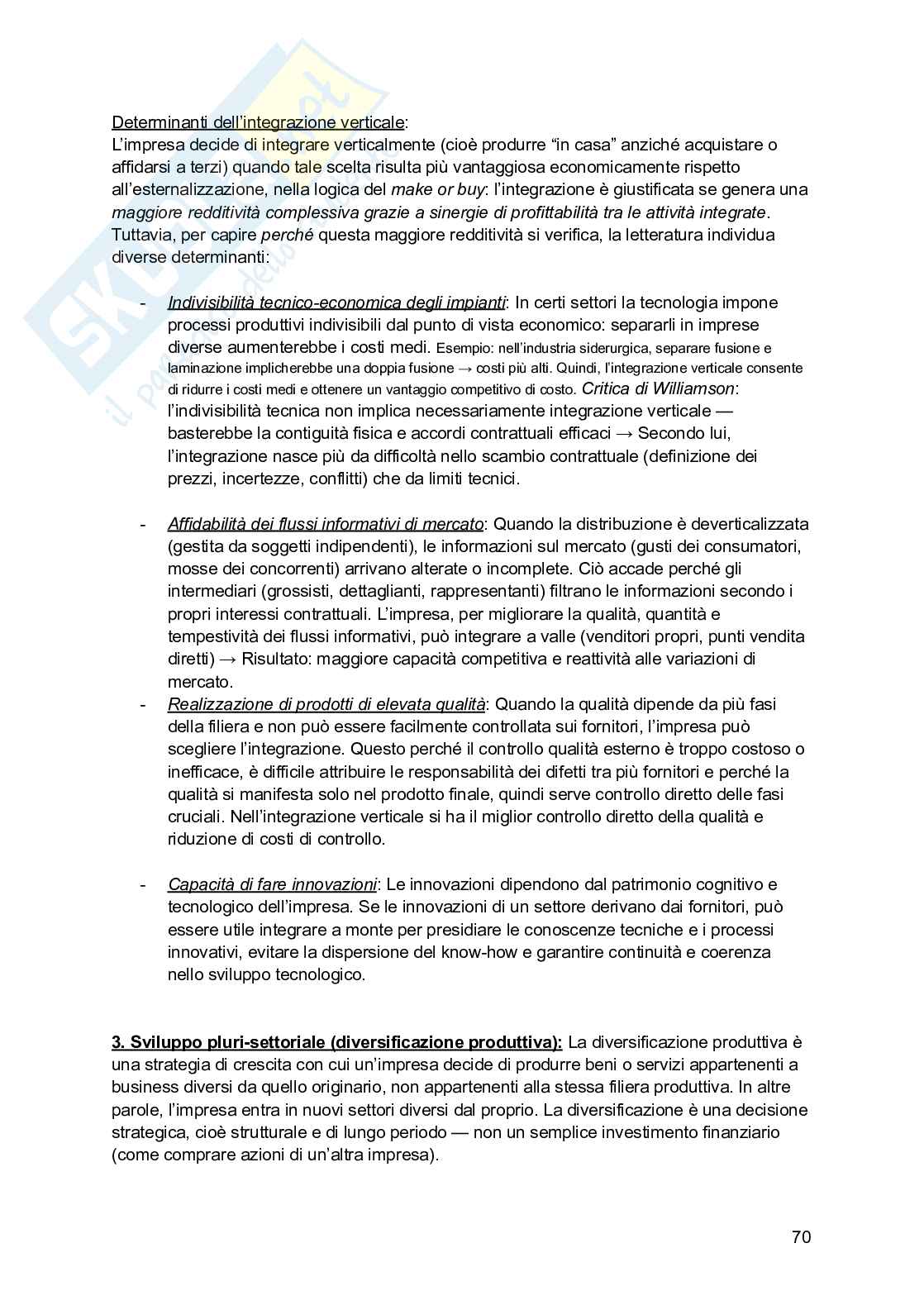 Riassunto esame Economia e gestione delle imprese, Prof. Picciotti Antonio, libro consigliato Economia e management delle imprese , Ferrucci, Tunisini, Pencarelli Pag. 71